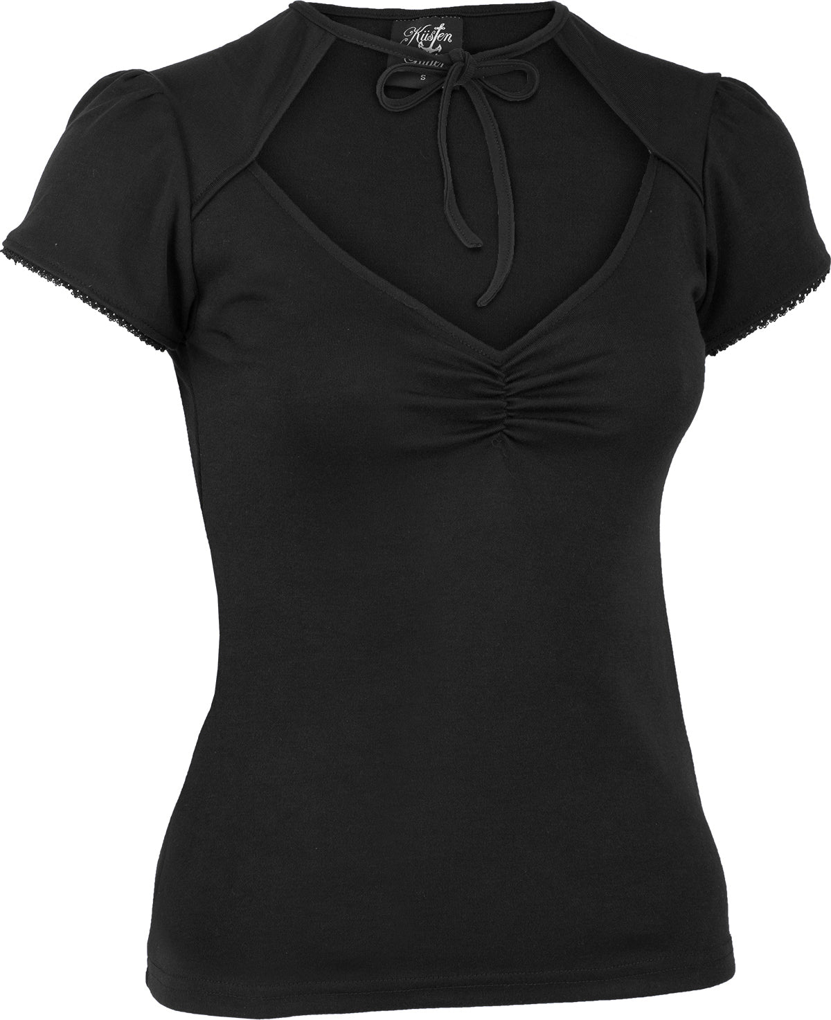 Kuestenluder_MAJELLE_Vintage_CUT-OUT_Bow_Kurzarm_SHIRT_Oberteil_schwarz-3NVIEUcWCfvbnG