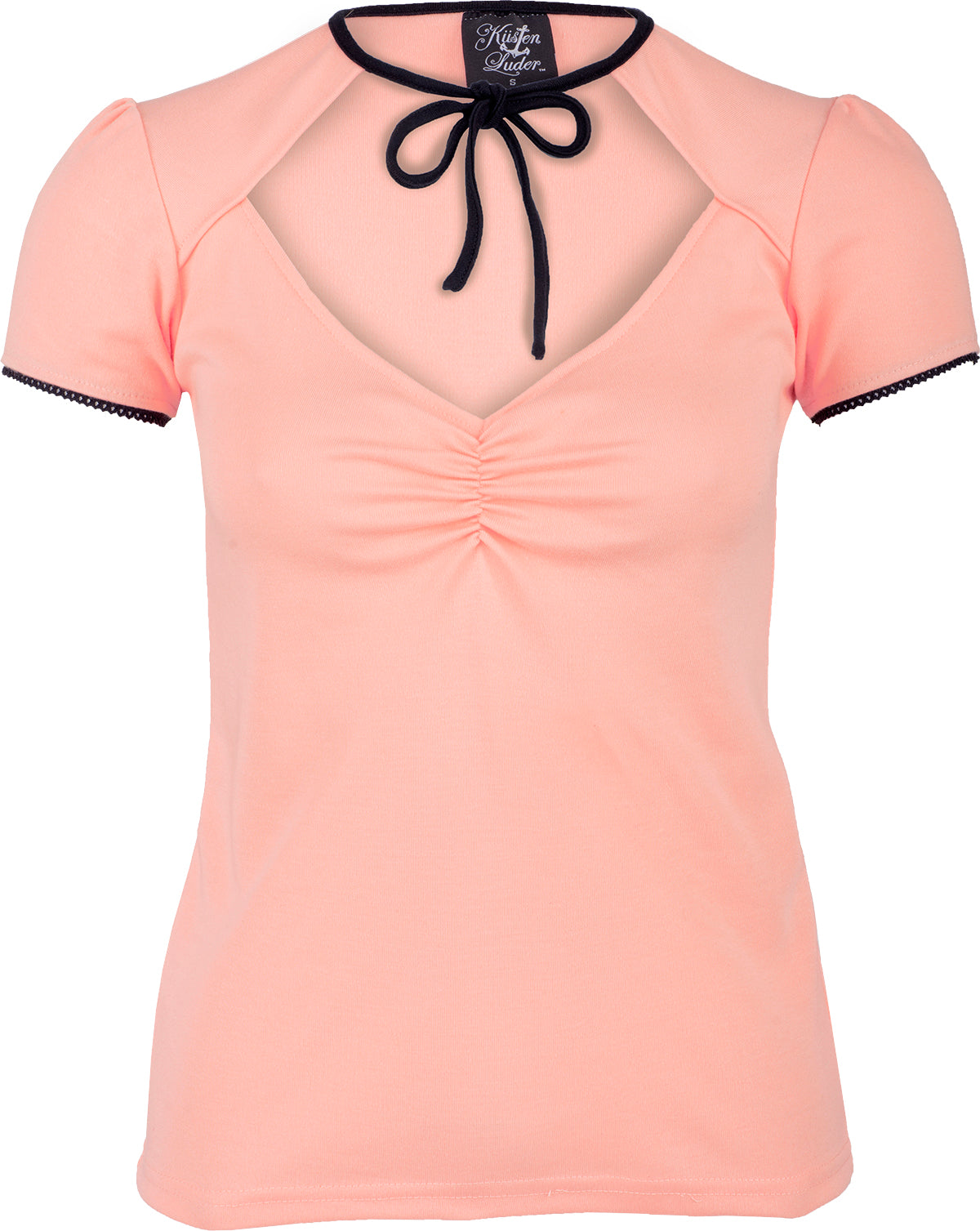 Kuestenluder_MAJELLE_Vintage_CUT-OUT_Plain_Kurzarm_SHIRT_Oberteil_Apricot-160QHxVCVhnnmB