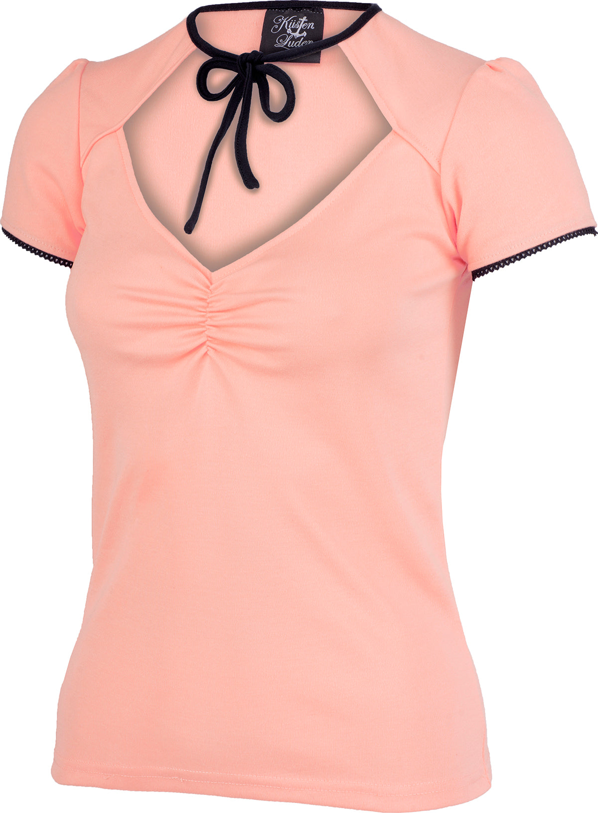 Kuestenluder_MAJELLE_Vintage_CUT-OUT_Plain_Kurzarm_SHIRT_Oberteil_Apricot-2DEX0c2FQZx21K