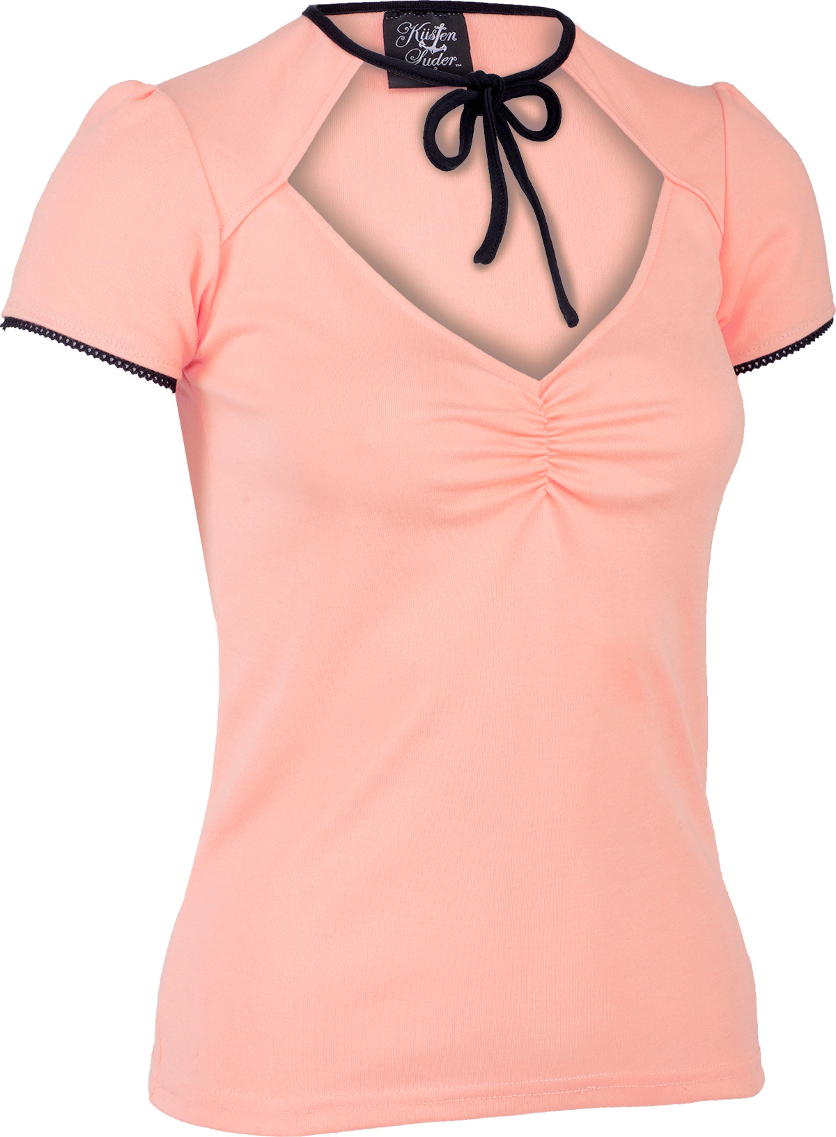 Kuestenluder_MAJELLE_Vintage_CUT-OUT_Plain_Kurzarm_SHIRT_Oberteil_Apricot-3bgzmSPfBN09oM