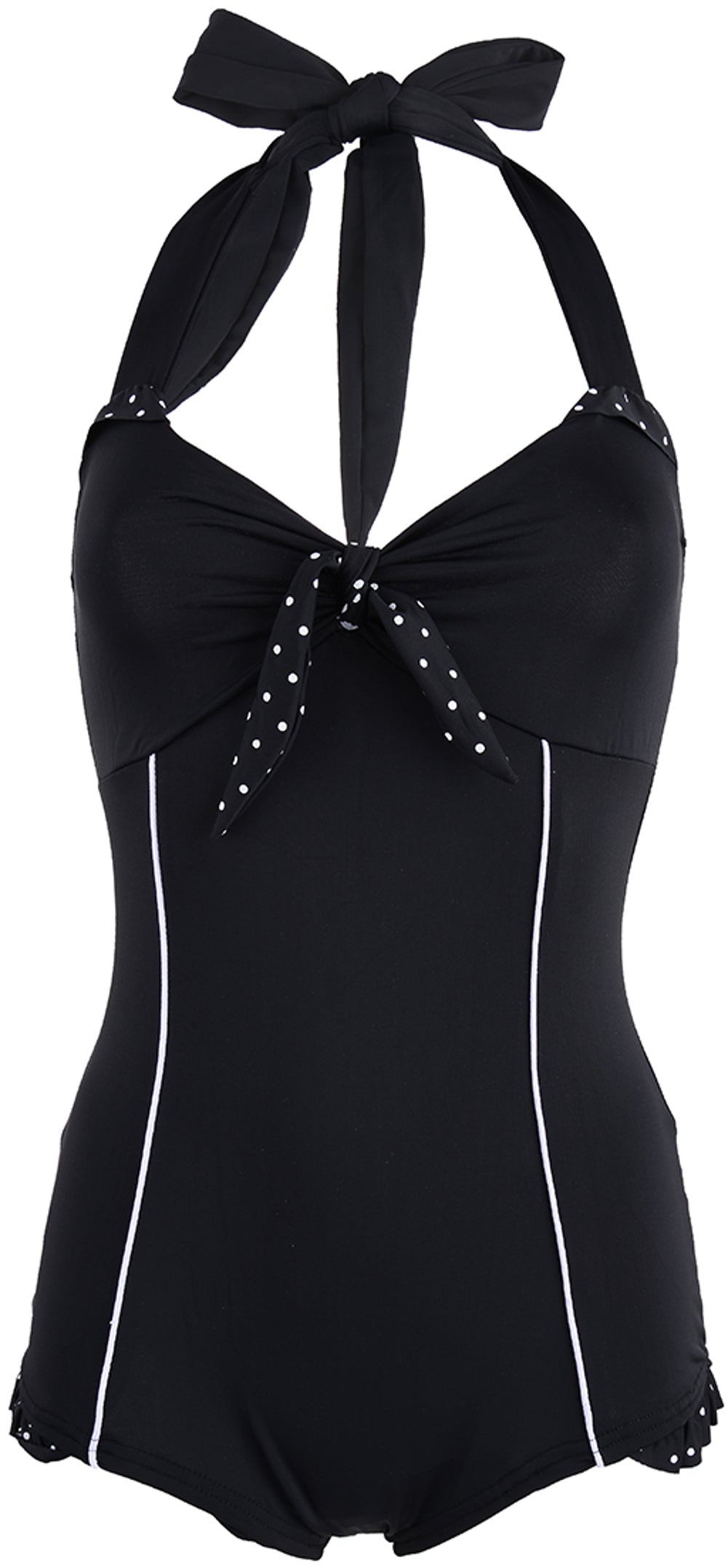 Kuestenluder_MARGRET_50s_BOW_Polka_Dots_Retro_BADEANZUG_-_Schwarz