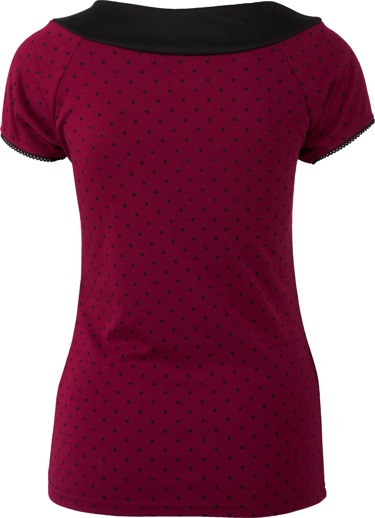 Kuestenluder_MARITH_Polka_Dot_Vintage_Kurzarm_SHIRT_Oberteil_Bordeaux-4
