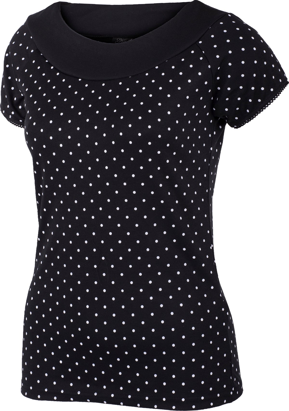 Kuestenluder_MARITH_Polka_Dot_Vintage_Kurzarm_SHIRT_Oberteil_Schwarz-2FcOCim9Ad1K9h