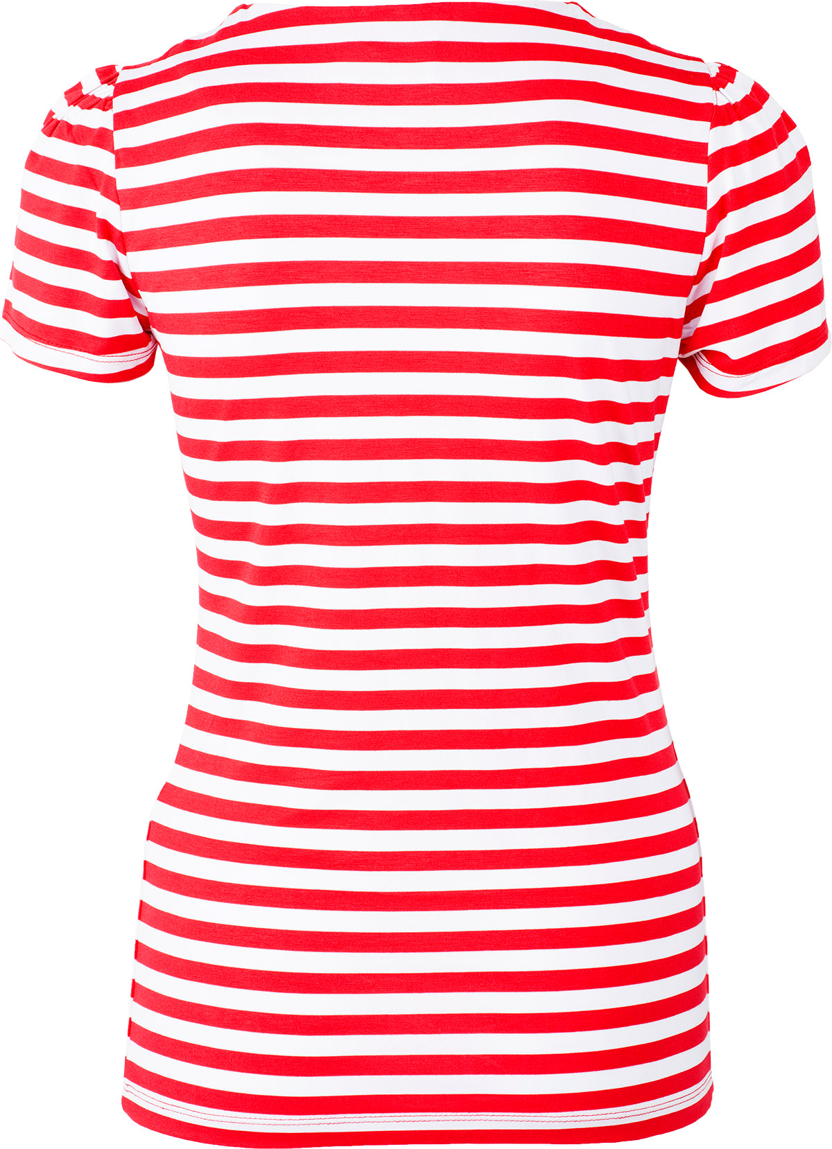 Kuestenluder_MEELAH_Streifen_STRIPED_V-Neck_Kurzarm_SHIRT_Rot-4