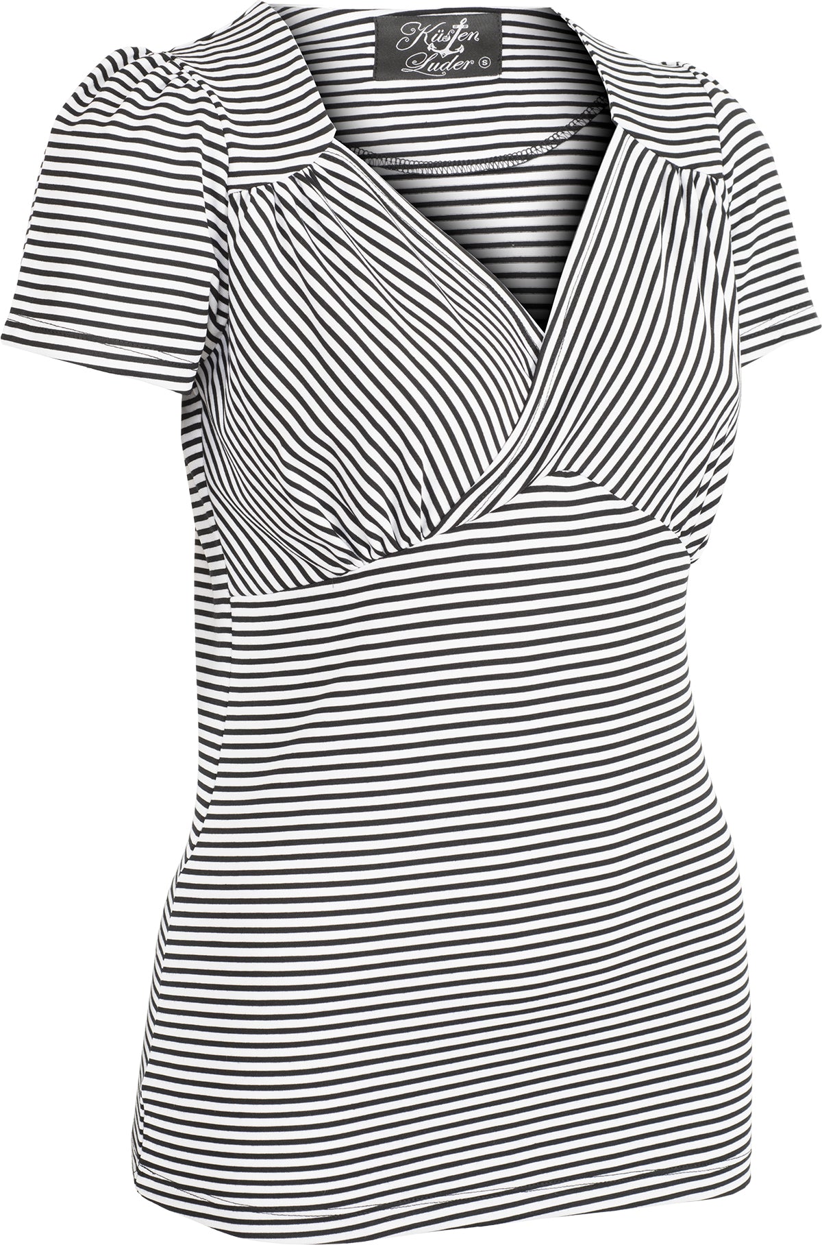 Kuestenluder_MEELAH_Vintage_FINE_STRIPE_Streifen_V-Neck_Kurzarm_SHIRT-3win7qxl56CZI0