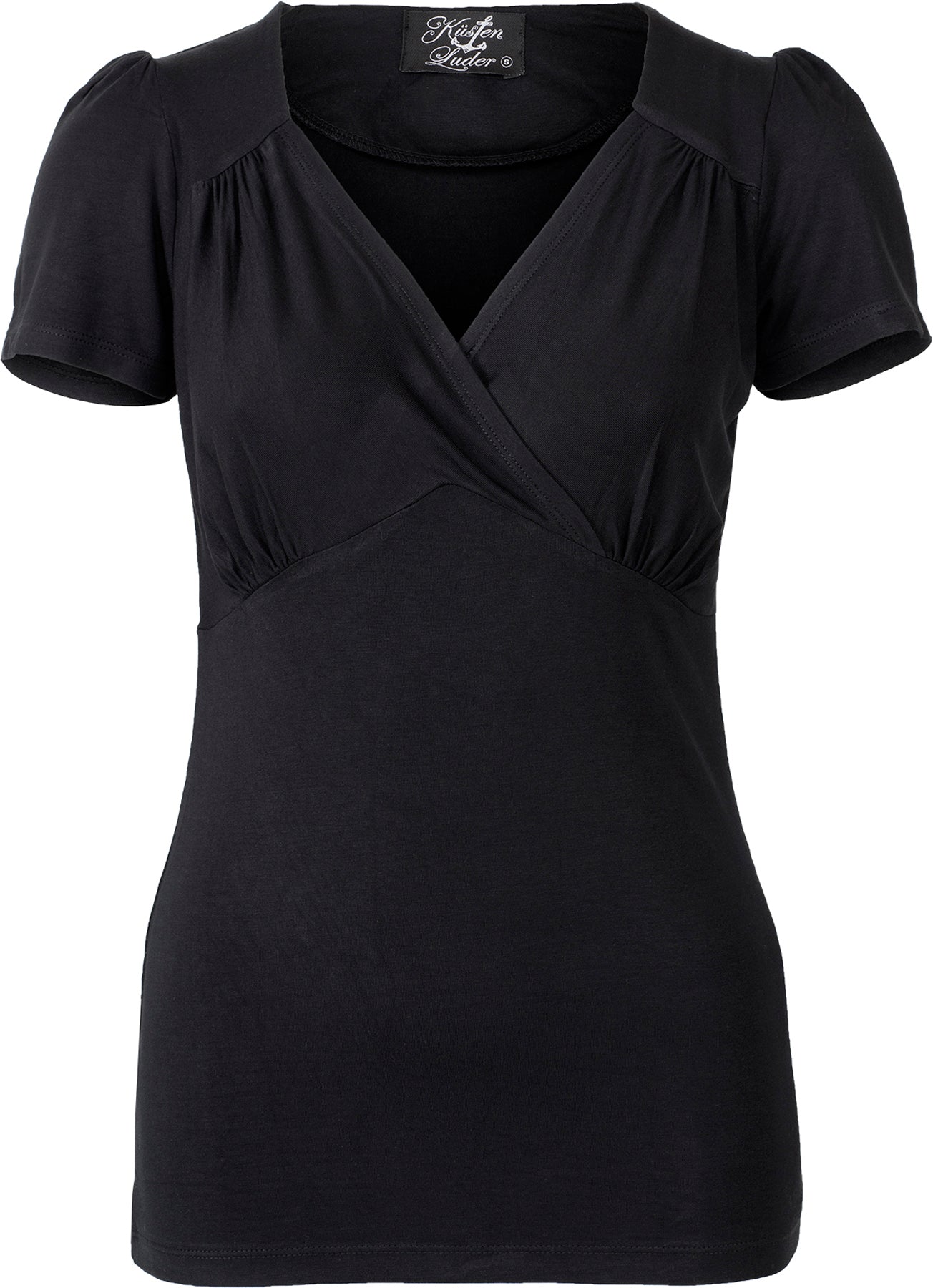 Kuestenluder_MEELAH_Vintage_V-NECK_Wickeloptik_Kurzarm_SHIRT_Schwarz_killer_kirscheglj39yYVtvHrU