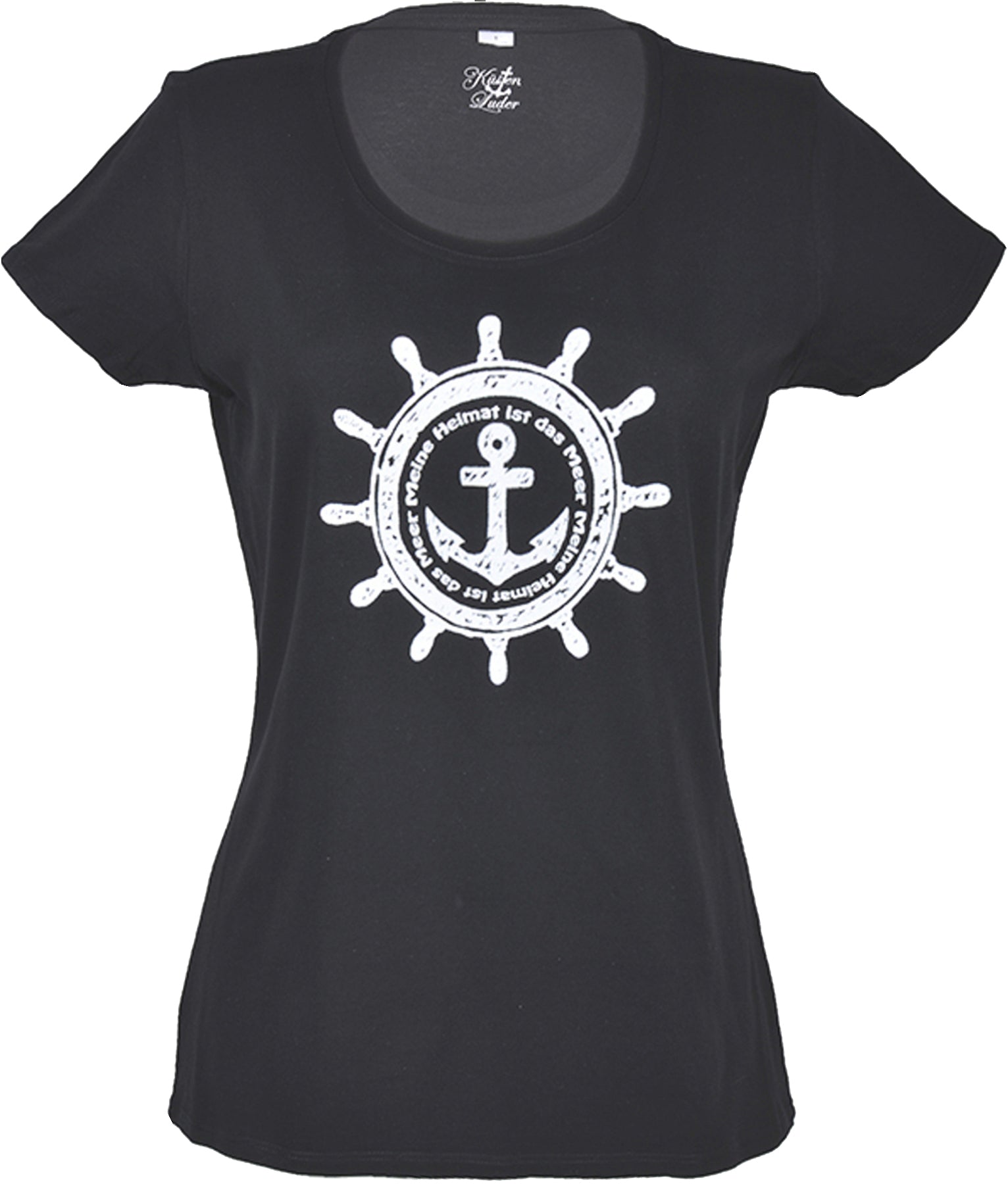 Kuestenluder_MEINE_HEIMAT_IST_DAS_MEER_Sailor_GIRLIE_Motiv_Kurzarm_T-Shirt_-_Schwarz_killer_kirscheHOn6WRfmGJ0bm