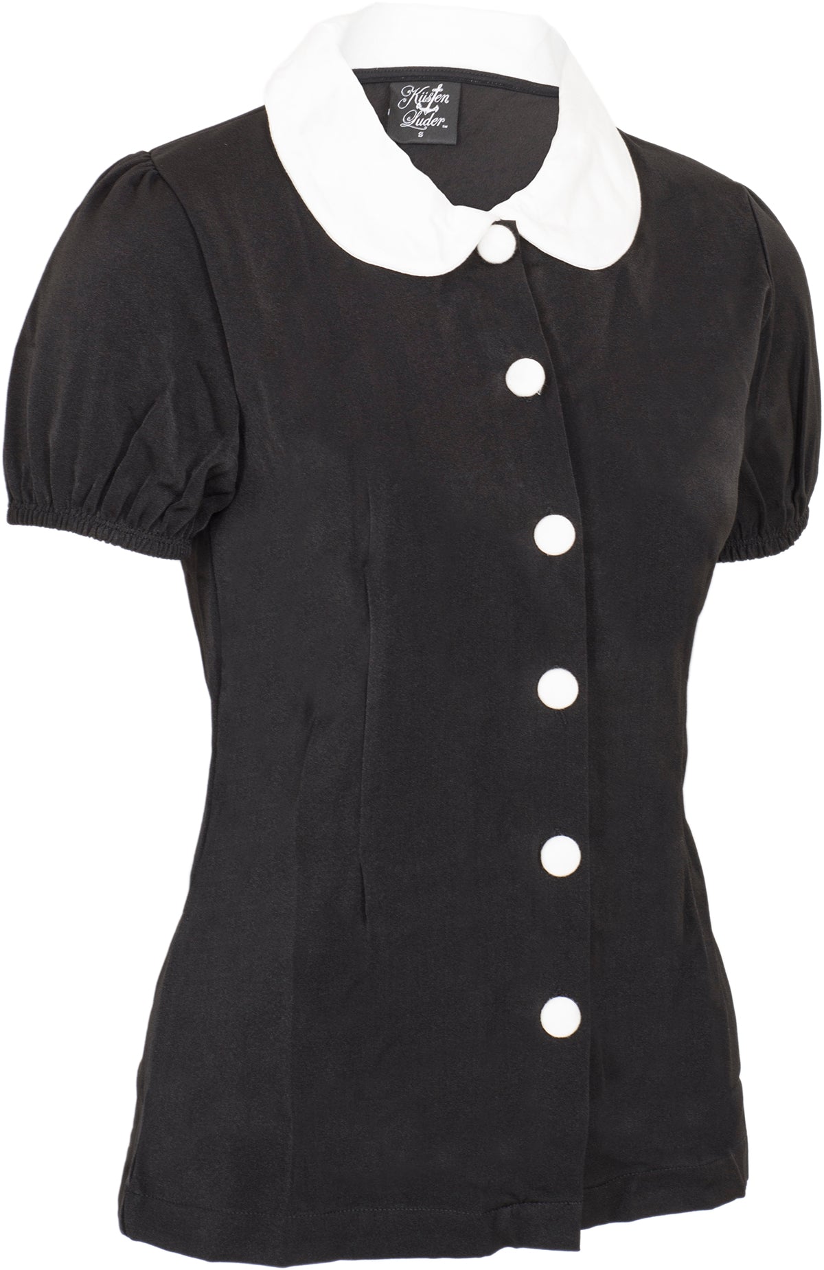 Kuestenluder_MELINA_2-Tone_Vintage_BUBIKRAGEN_Kurzarm_BLUSE_Oberteil-2bamuMSsHoZES8