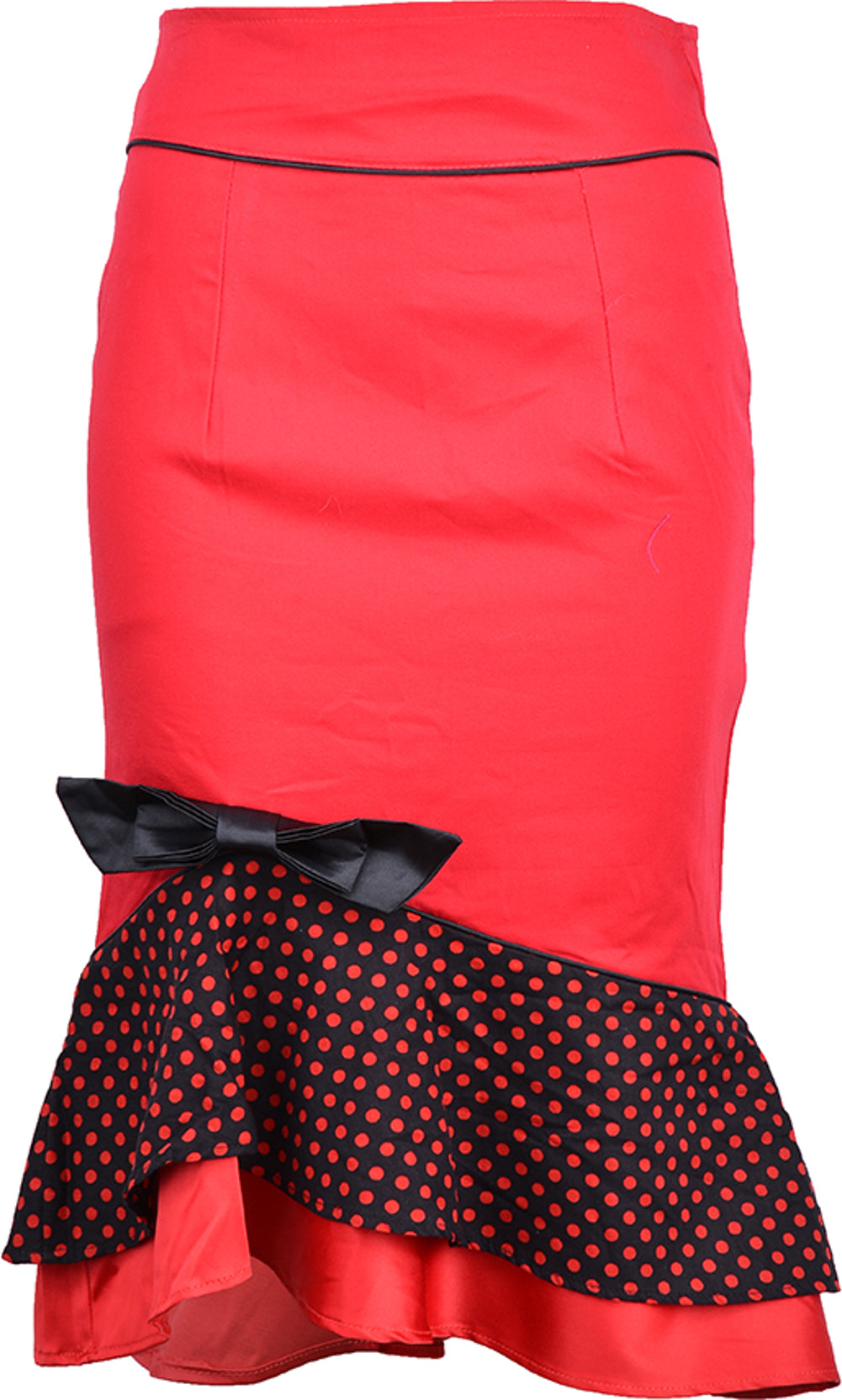 Kuestenluder_MERMAID_Vintage_Polka_Dots_Pencil_Skirt_Rock_-_Rot