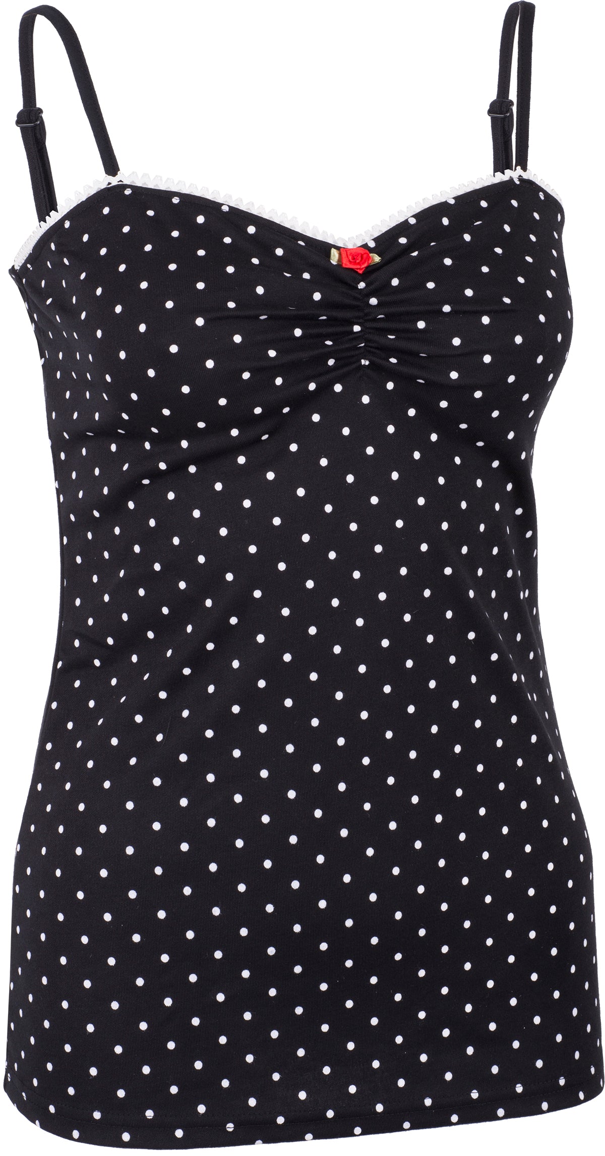 Kuestenluder_MINAH_Polka_Dot_PUNKTE_Spaghetti_TOP_Oberteil_Schwarz-Weiss-3