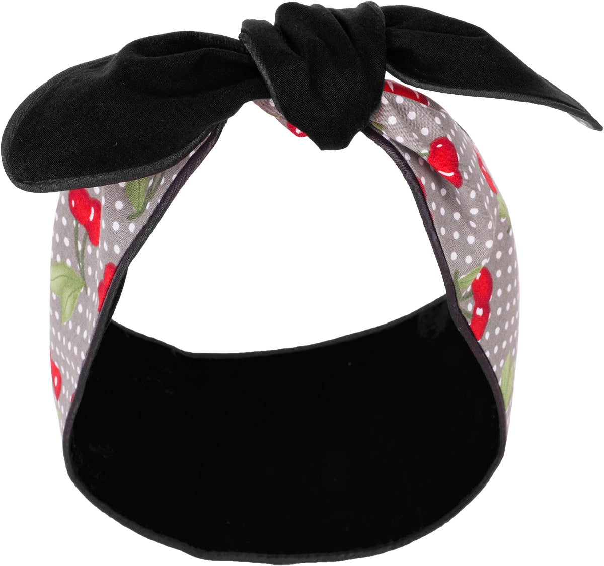 Kuestenluder_MIRENA_Polka_Dot_KIRSCHEN_Cherry_Paspel_HAARBAND_Grau-55f7da558805ba