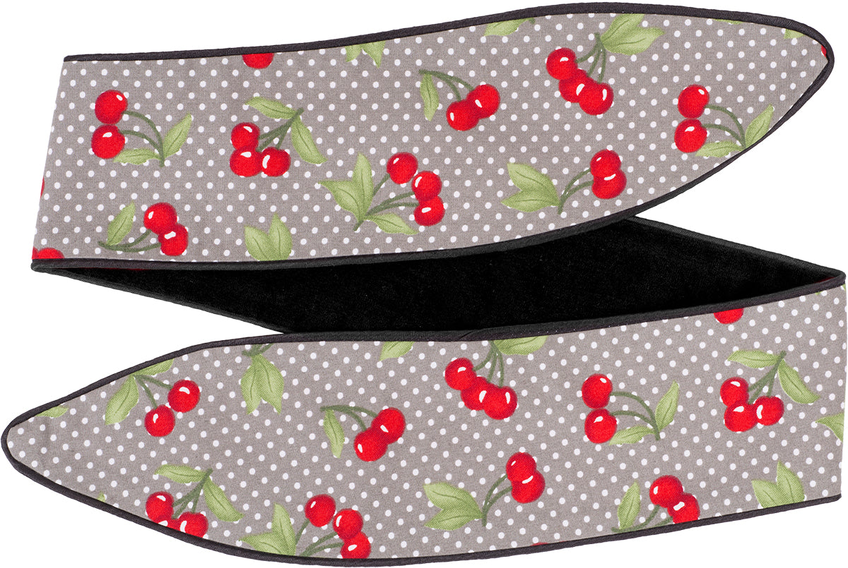 Kuestenluder_MIRENA_Polka_Dot_KIRSCHEN_Cherry_Paspel_HAARBAND_Grau-85f7da55b0128a