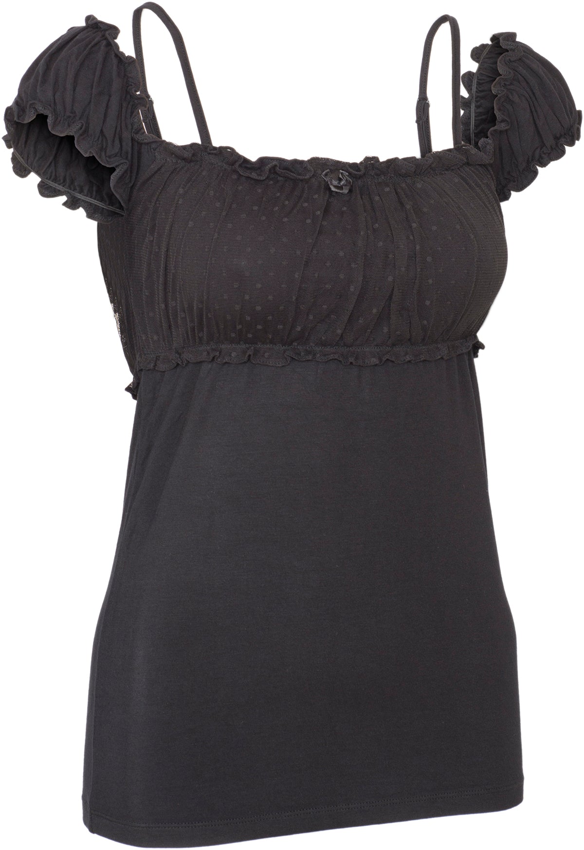 Kuestenluder_NAIMA_Vintage_MESH_Tulle_Lace_POLKA_DOT_Rose_Oberteil_SHIRT_Blk-2