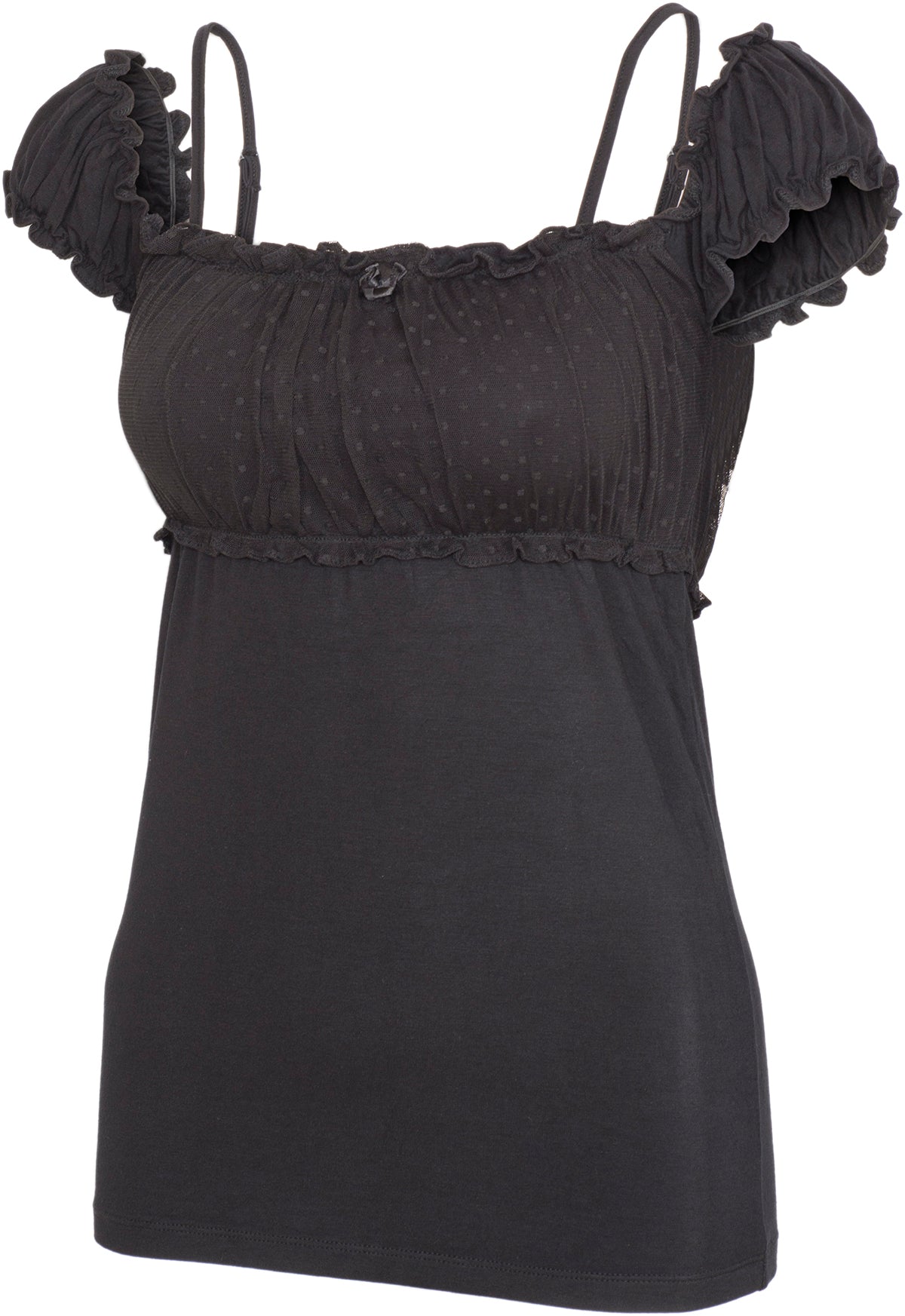 Kuestenluder_NAIMA_Vintage_MESH_Tulle_Lace_POLKA_DOT_Rose_Oberteil_SHIRT_Blk-3