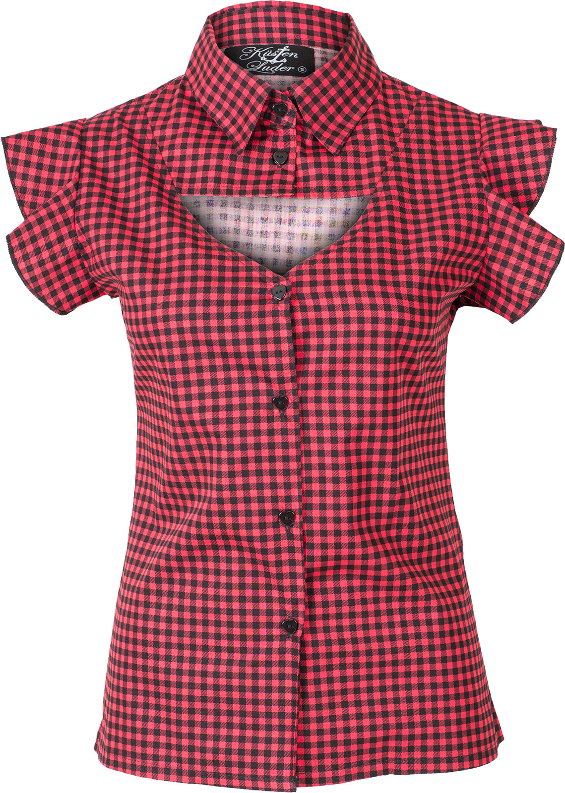 Kuestenluder_NAYMA_Vintage_PEPITA_Karo_CUT-OUT_Retro_BLUSE_Rot_killer_kirsche6RcJVzMLbUjYp