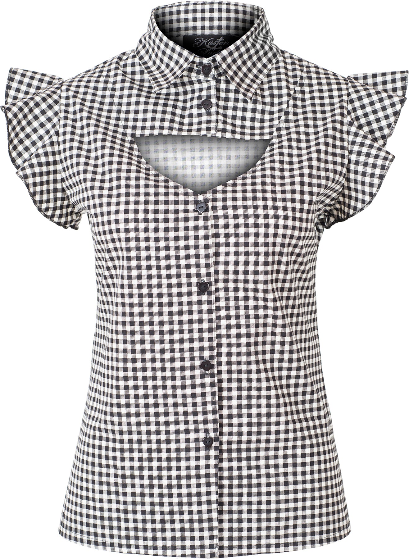 Kuestenluder_NAYMA_Vintage_PEPITA_Karo_CUT-OUT_Retro_BLUSE_Weiss_killer_kirschemiSpc0gWrYAKZ