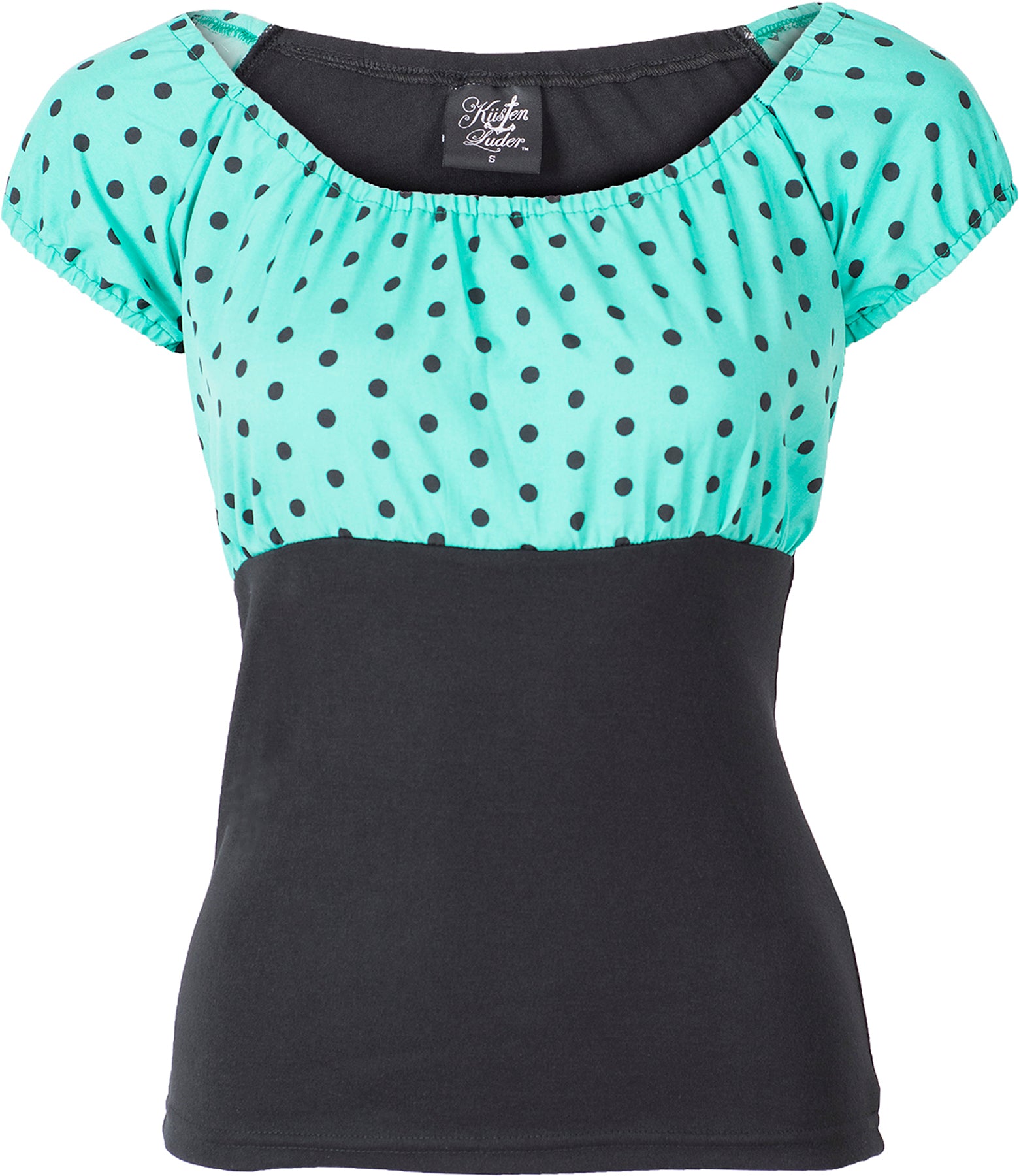 Kuestenluder_NEELY_50s_POLKA_DOT_Vintage_PIN_UP_Bluse_SHIRT_Tuerkis_killer_kirschepn5RrdVrnaBcV