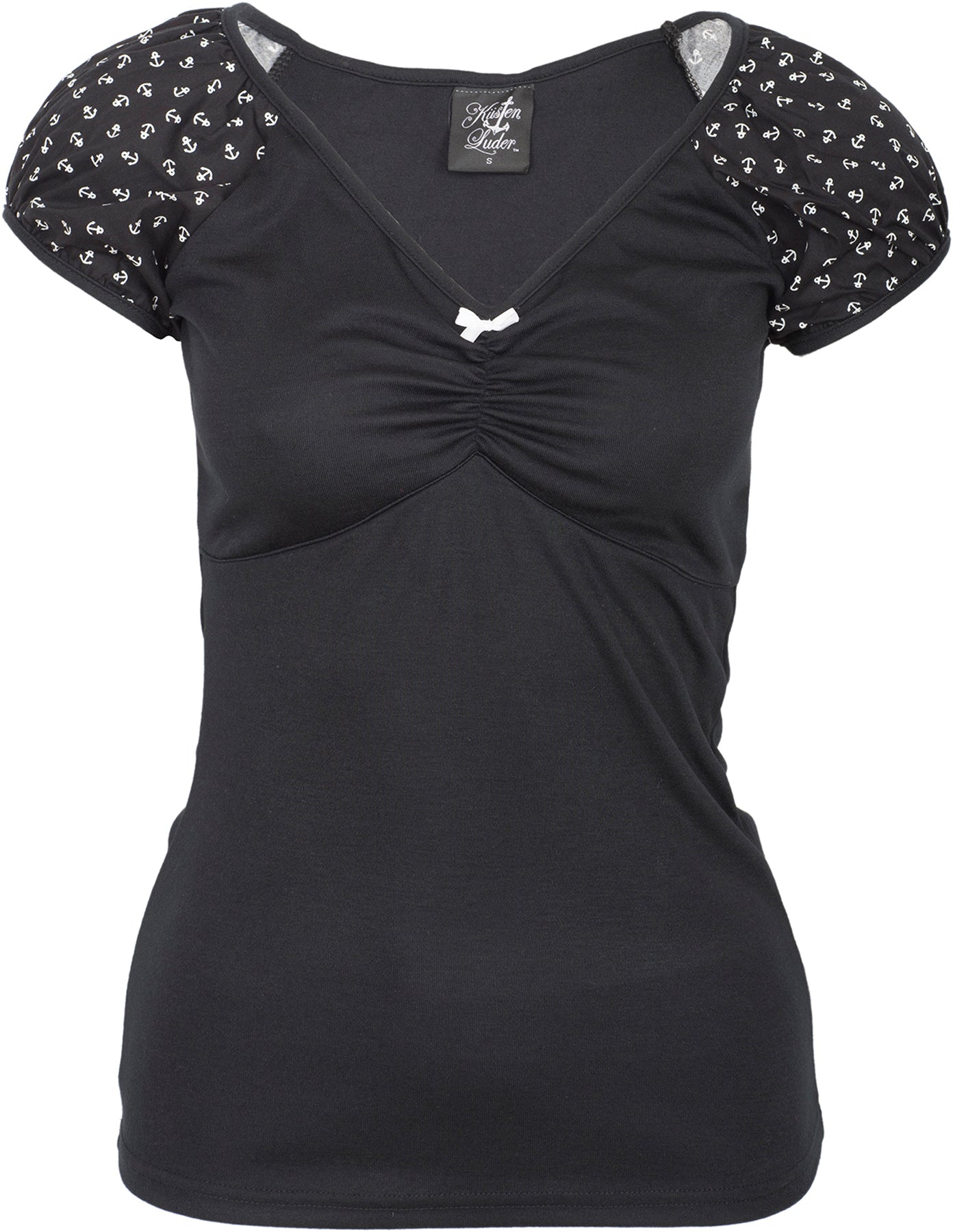 Kuestenluder_NELLY_Anchor_SAILOR_Anker_Sleeve_Retro_V-Neck_SHIRT_killer_kirscheDvjLMnLrUQNOt