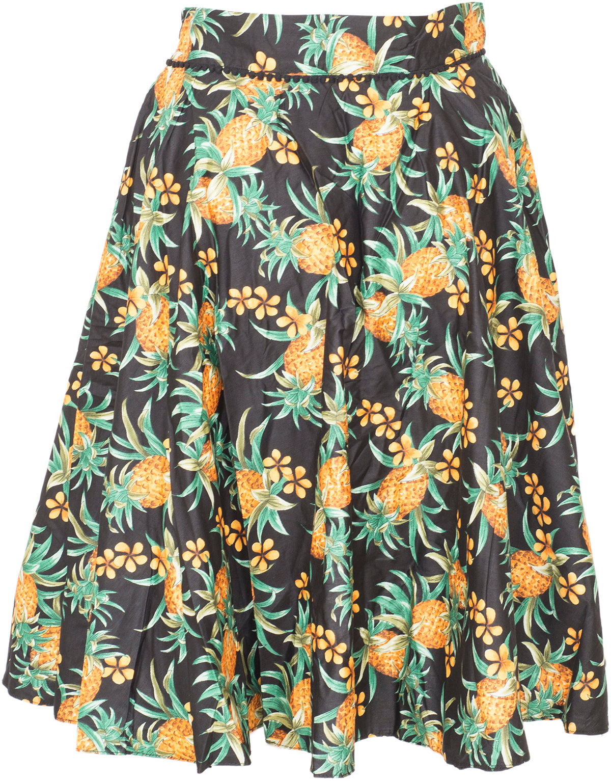Kuestenluder_NEVAEH_Tropical_ANANAS_Frangipani_BLUMEN_Swing_Skirt_ROCK_Blk-11ixkxKemYlK4V
