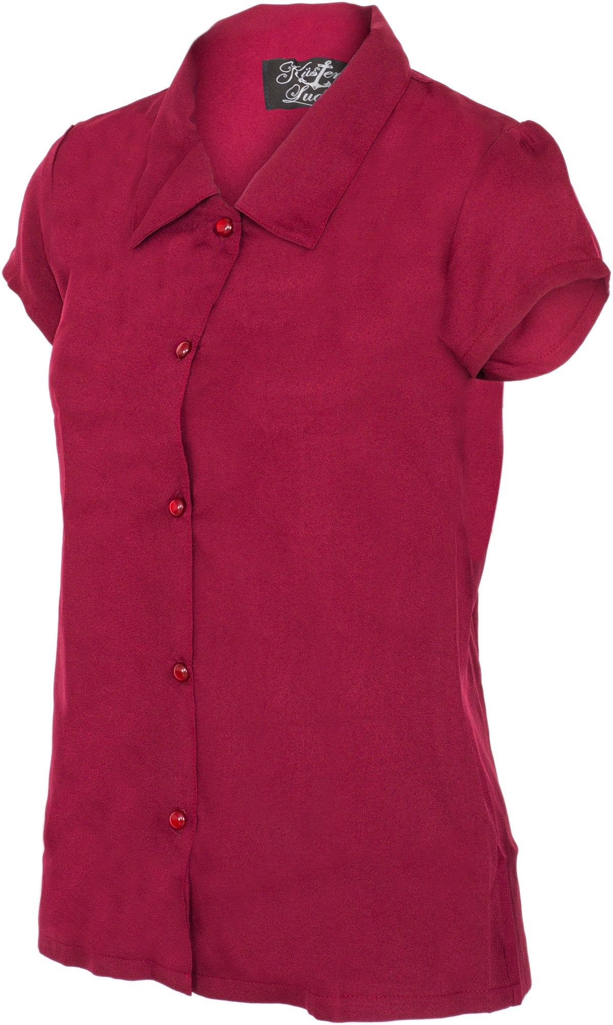 Kuestenluder_NOELY_Vintage_BASIC_Retro_50s_Kurzarm_BLUSE_Shirt_-_Weinrot-3