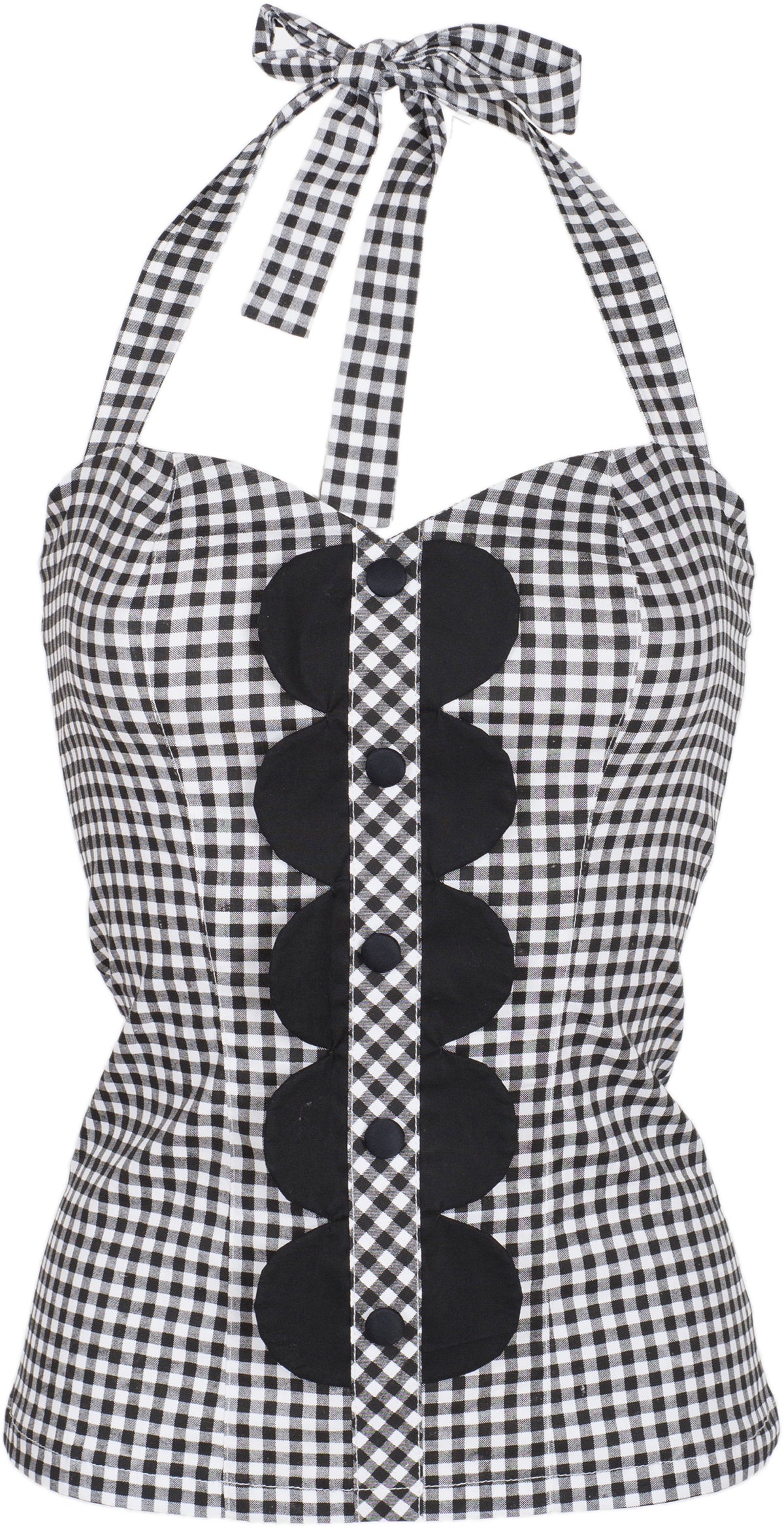 Kuestenluder_NOREEN_Pin_Up_PEPITA_Scot_Buttoned_NECKHOLDER_Top_-_SchwarzWMrR1Bw5h7SRG