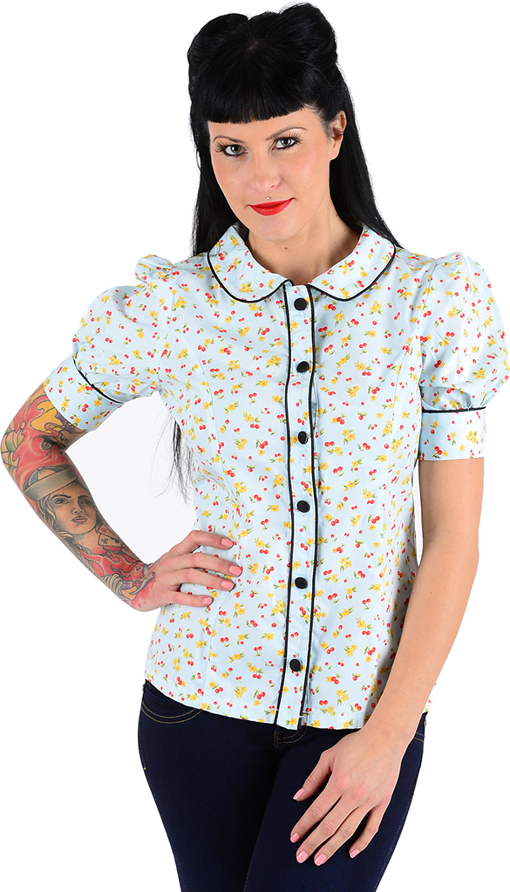 Kuestenluder_OLETA_Kirschen_CHERRY_50s_Peter_Pan_BLUSE_Shirt