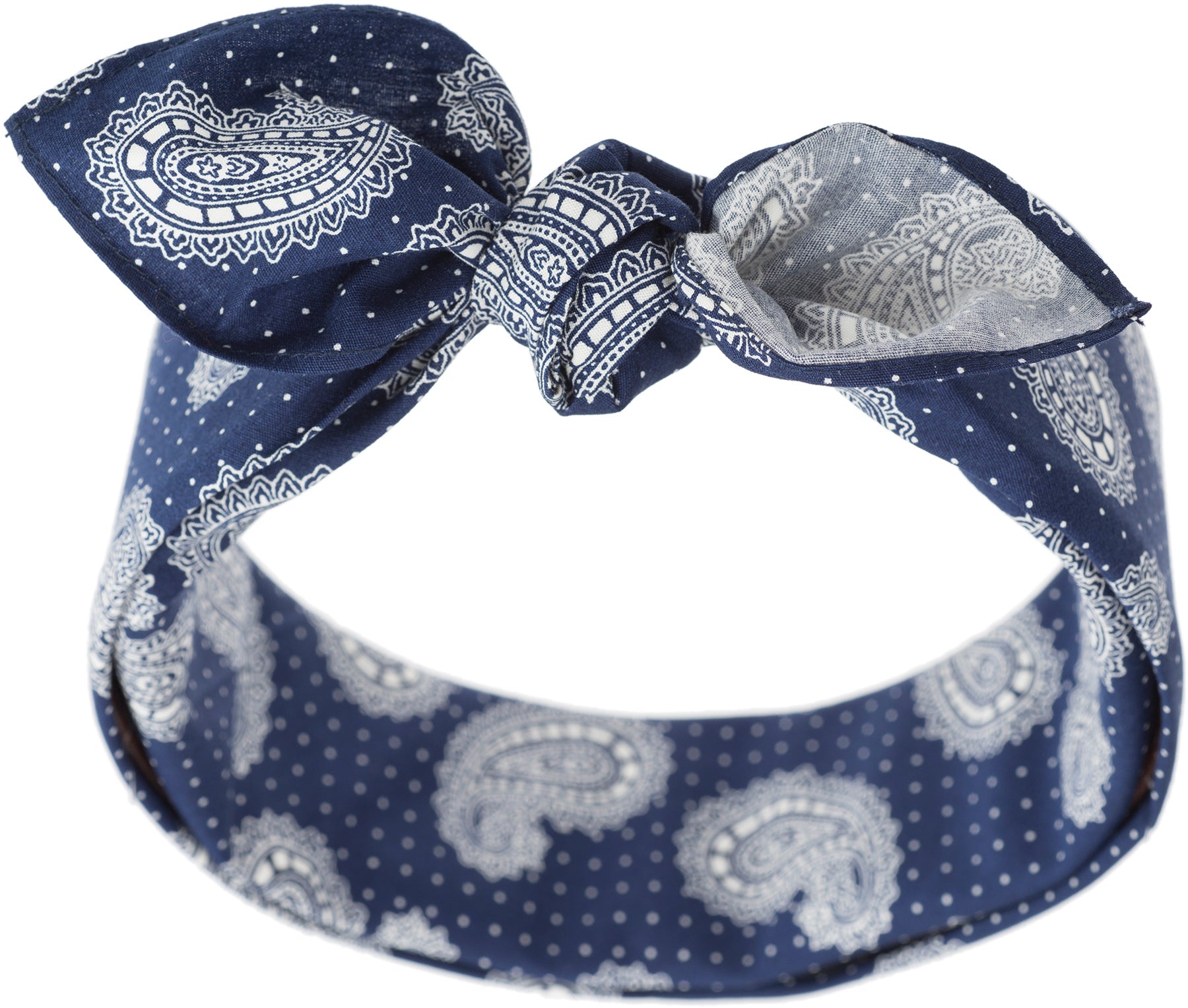 Kuestenluder_OTHA_VINTAGE_PAISLEY_Punkte_Classic_Pin_Up_Nickituch_BANDANA_-_Blau_killer_kirsche