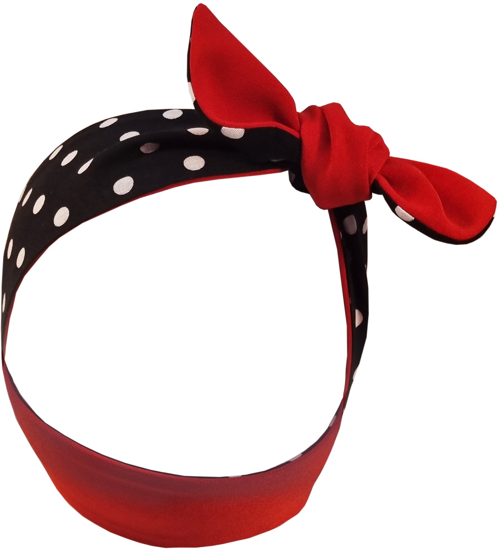 Kuestenluder_PAULINE_POLKA_DOT_2in1_Retro_PUNKTE_Pin_Up_50s_HAARBAND_Hairband_schwarz_rot_Killer_Kirsche-1