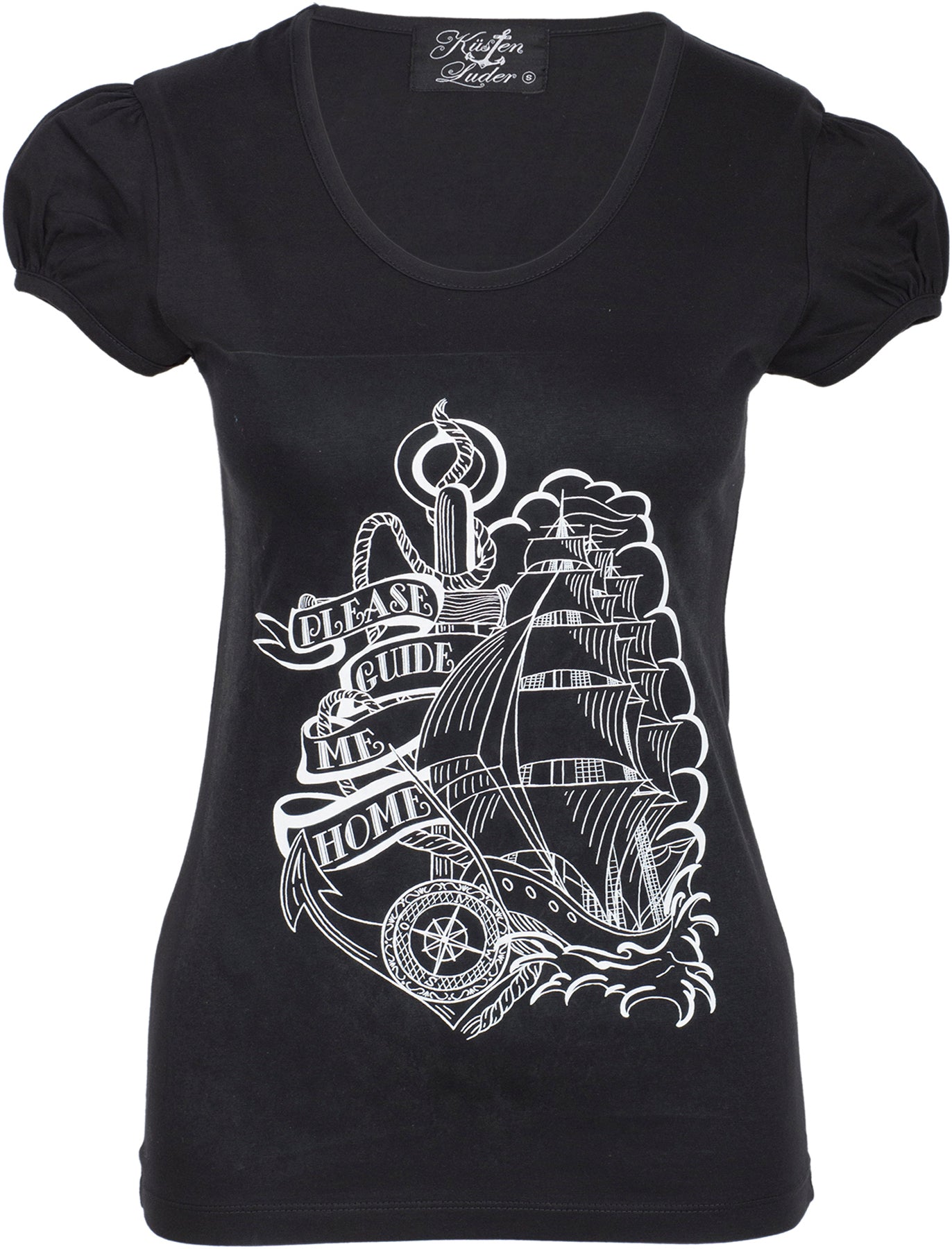 Kuestenluder_PLEASE_GUIDE_ME_HOME_Ship_Anker_Puff_Sleeve_SHIRT_killer_kirschevV10Lmvn4GyRW