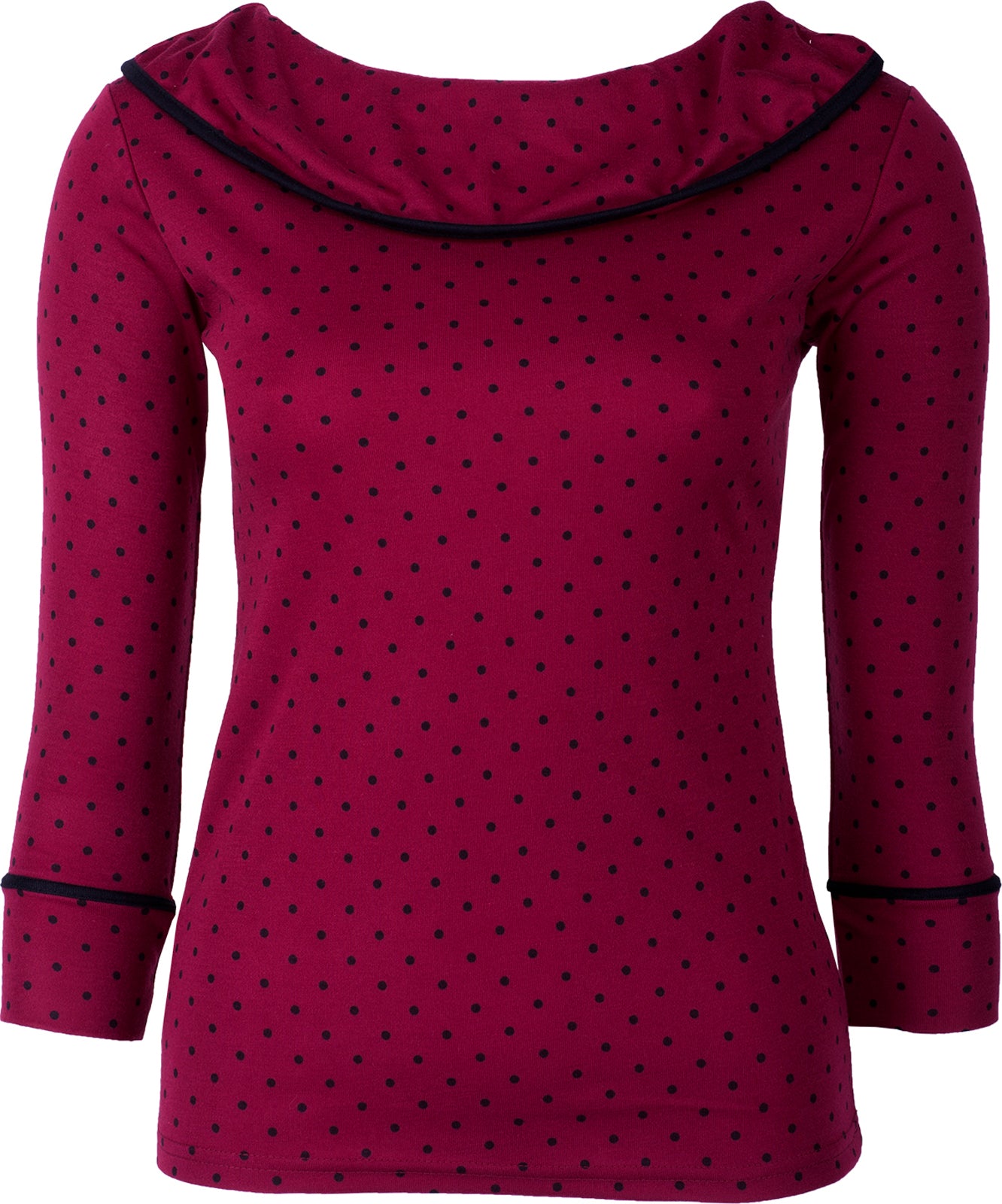 Kuestenluder_POSYI_50s_Polka_Dot_PUNKTE_Carmen_34_Arm_SHIRT_Oberteil_-_Weinrot_killer_kirschezRW4QF887v3uM