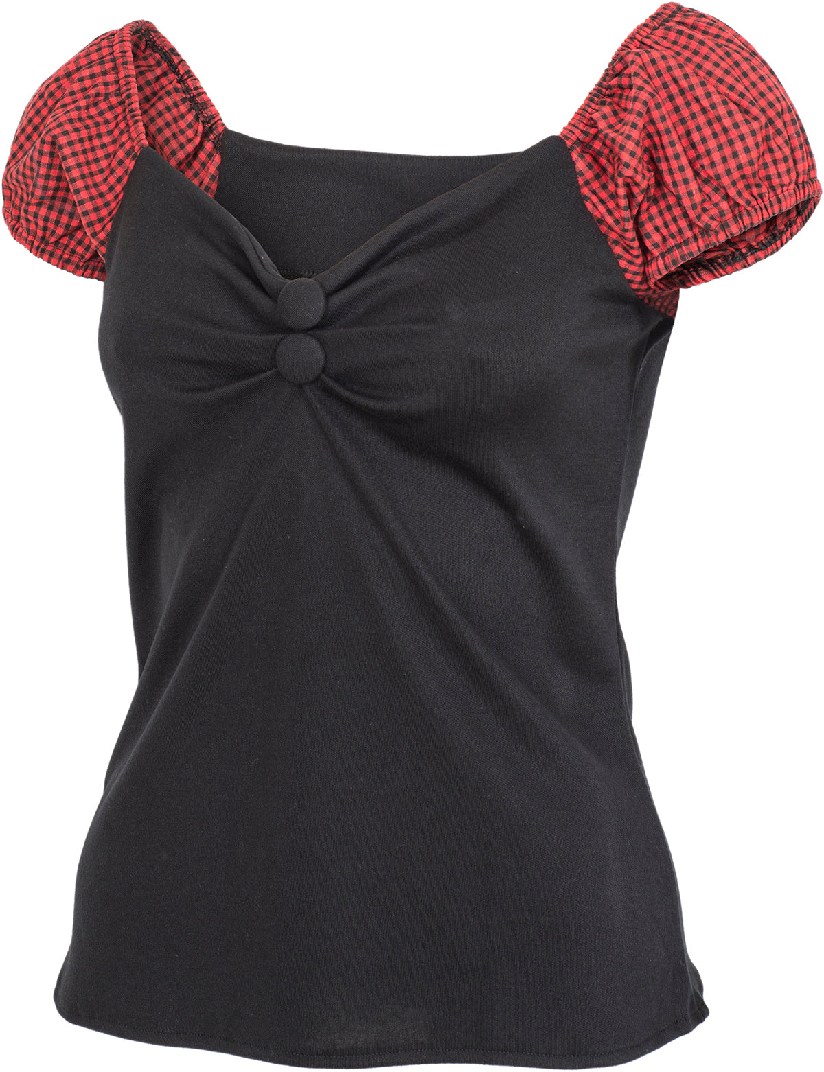 Kuestenluder_QUINCY_Vintage_PEPITA_Kurzarm_BLUSENSHIRT_Oberteil_Rot-3x0TJGUhBVBmyO