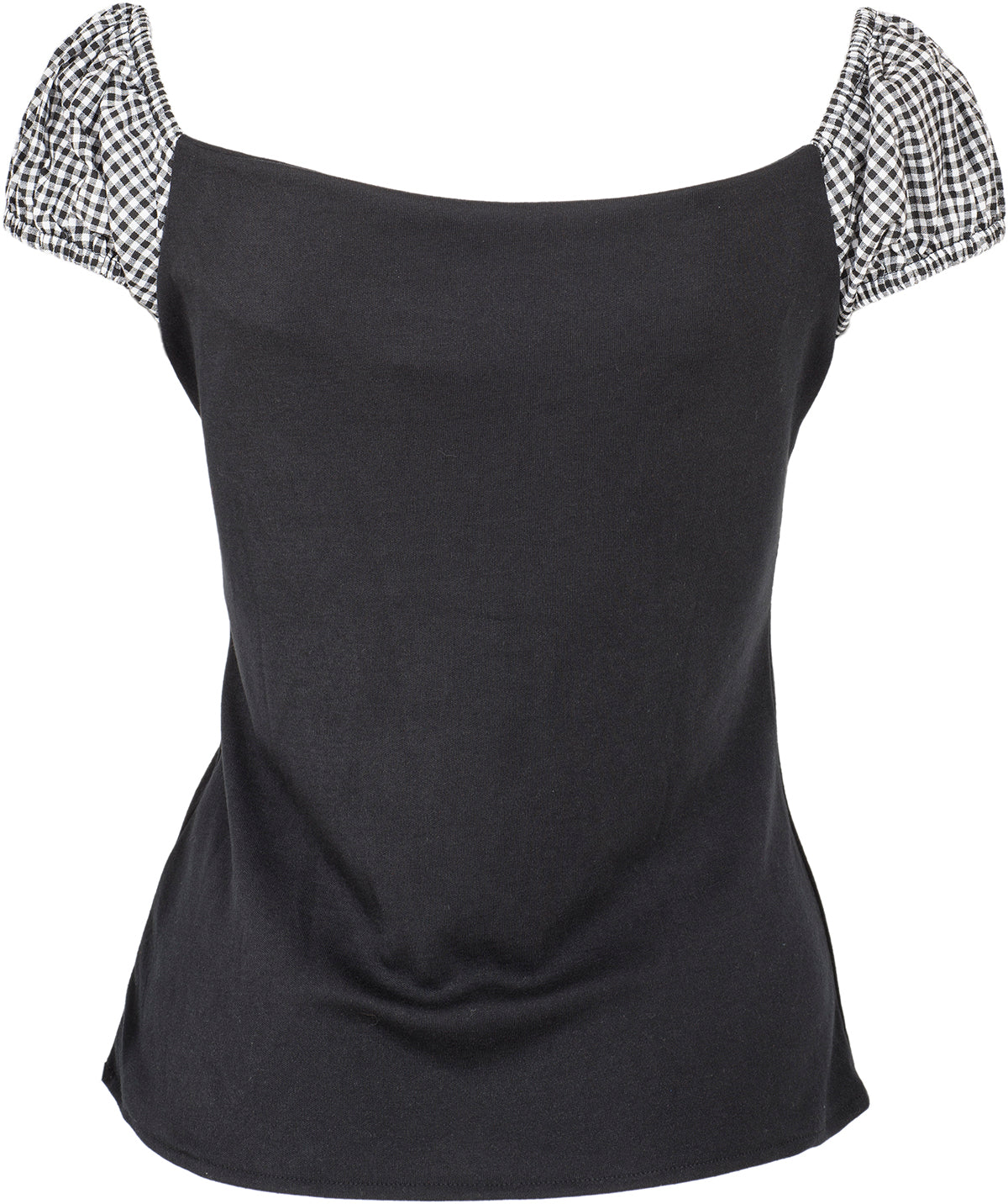 Kuestenluder_QUINCY_Vintage_PEPITA_Kurzarm_BLUSENSHIRT_Oberteil_Weiss-4