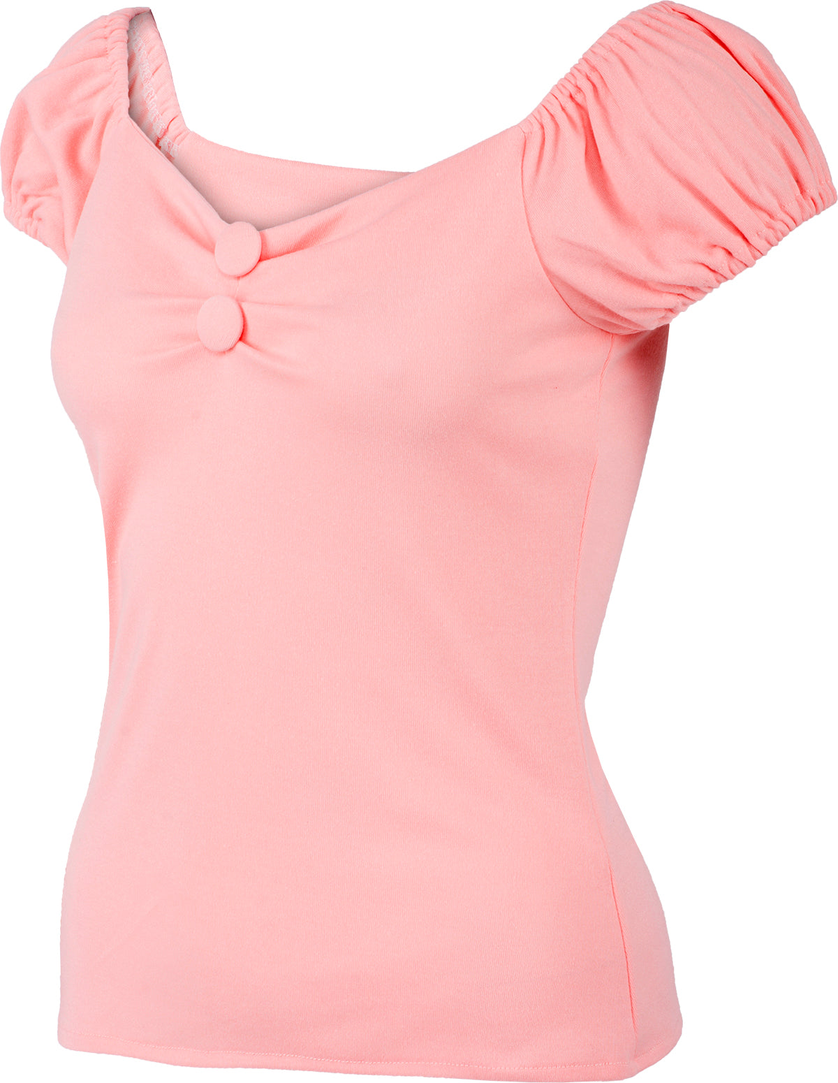 Kuestenluder_QUINCY_Vintage_PIN_UP_Plain_Oberteil_BLUSENSHIRT_Apricot-2n37XYg15E54sx