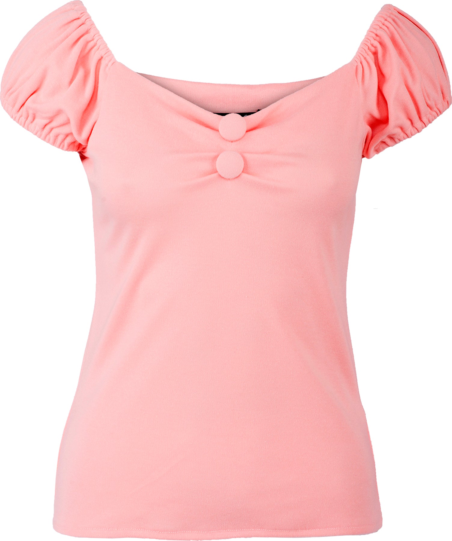 Kuestenluder_QUINCY_Vintage_PIN_UP_Plain_Oberteil_BLUSENSHIRT_Apricot_killer_kirsche