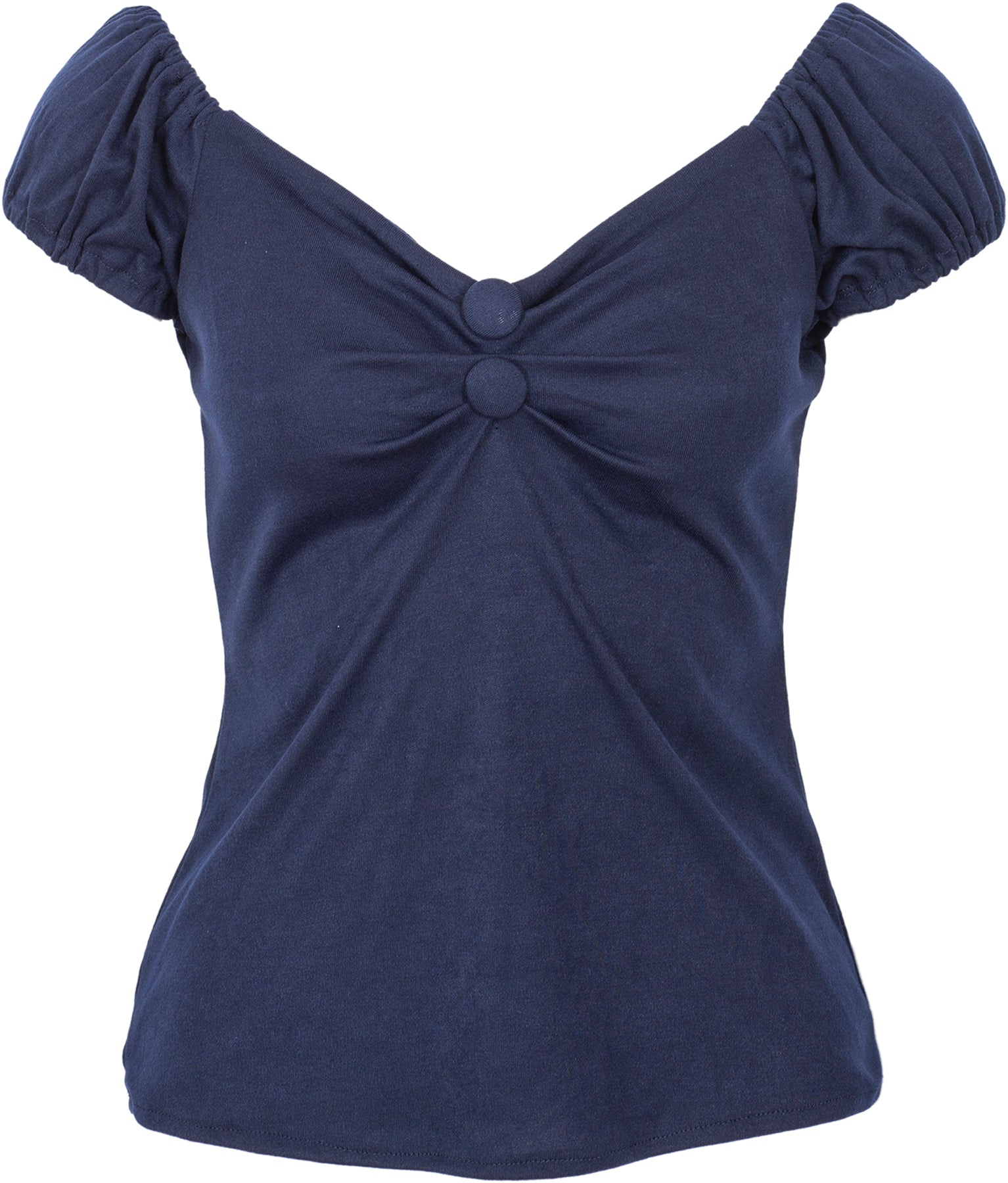 Kuestenluder_QUINCY_Vintage_PIN_UP_Plain_Oberteil_BLUSENSHIRT_Navy_killer_kirsche