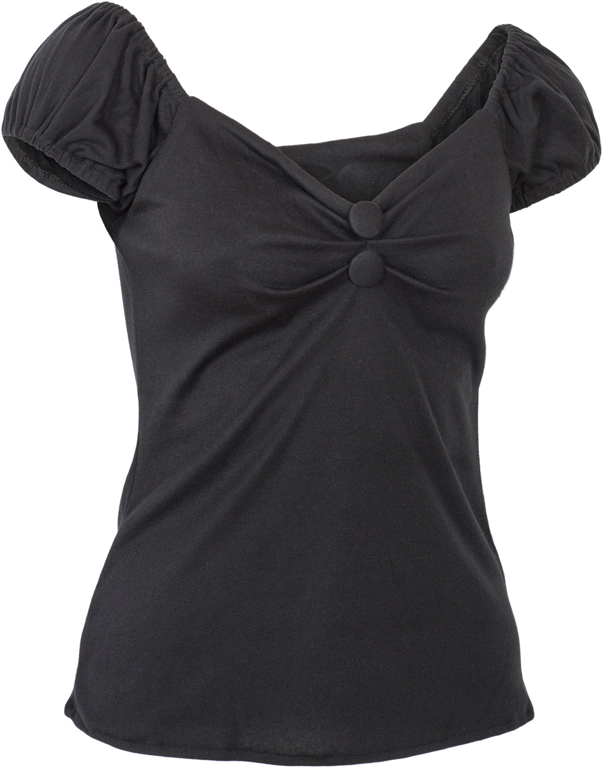 Kuestenluder_QUINCY_Vintage_PIN_UP_Plain_Oberteil_BLUSENSHIRT_Schwarz-2
