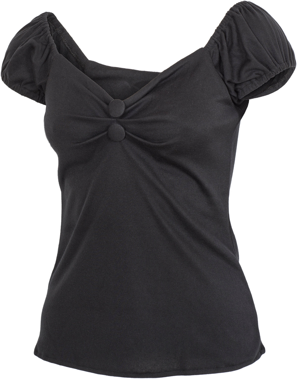 Kuestenluder_QUINCY_Vintage_PIN_UP_Plain_Oberteil_BLUSENSHIRT_Schwarz-3