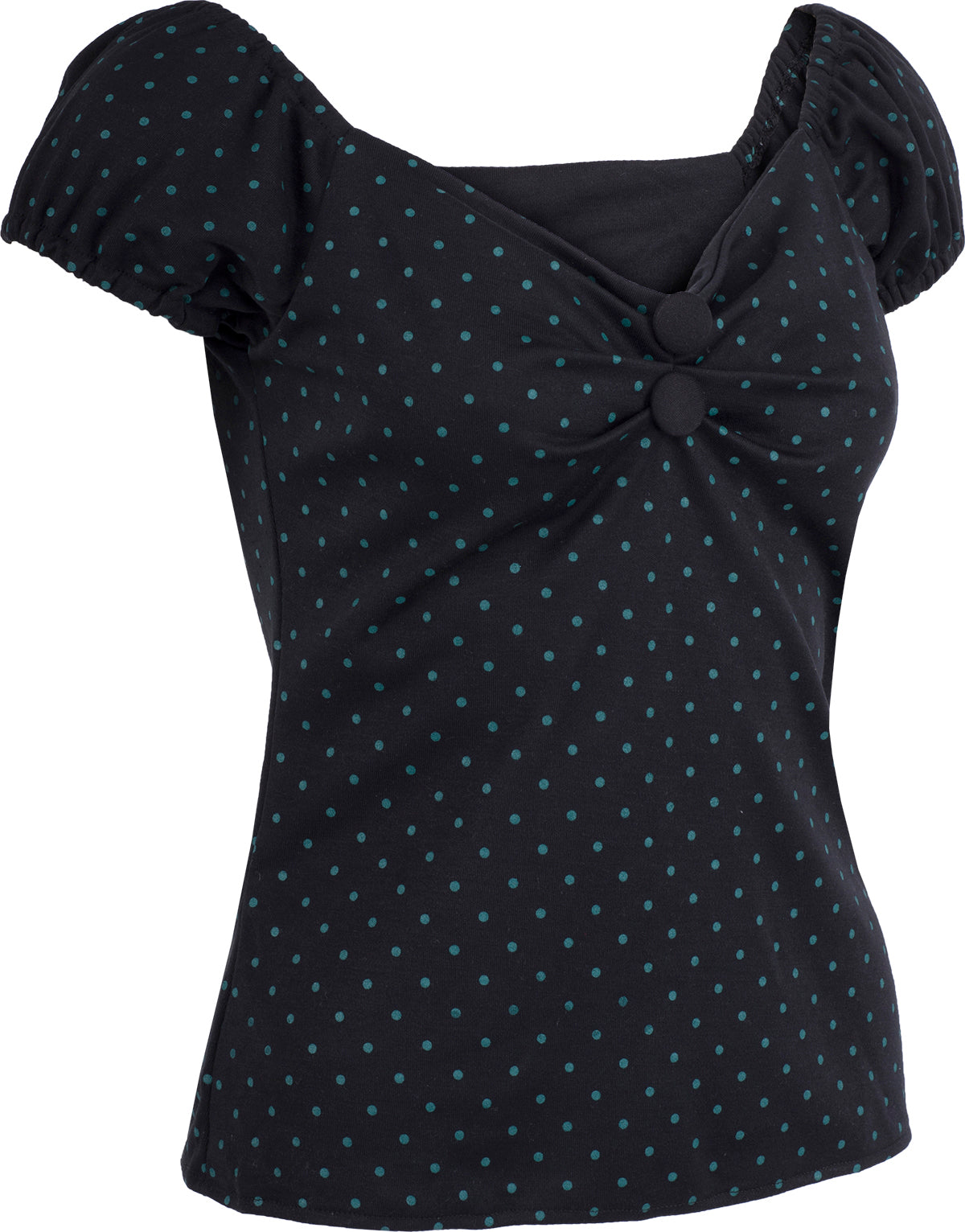 Kuestenluder_QUINCY_Vintage_POLKA_DOT_Oberteil_BLUSENSHIRT_Schwarz-Petrol-3hbCa35dmJu6xn