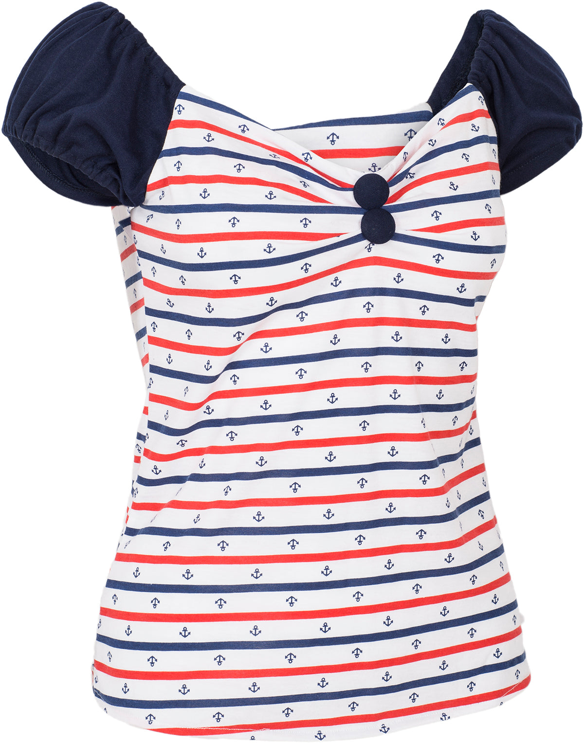 Kuestenluder_QUINCY_Vintage_SAILOR_Anker_STRIPED_Oberteil_BLUSENSHIRT-2