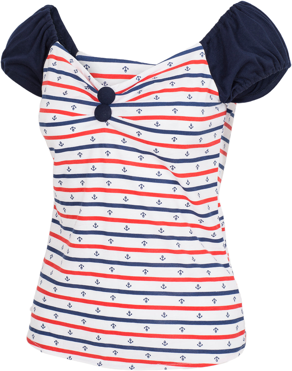Kuestenluder_QUINCY_Vintage_SAILOR_Anker_STRIPED_Oberteil_BLUSENSHIRT-3