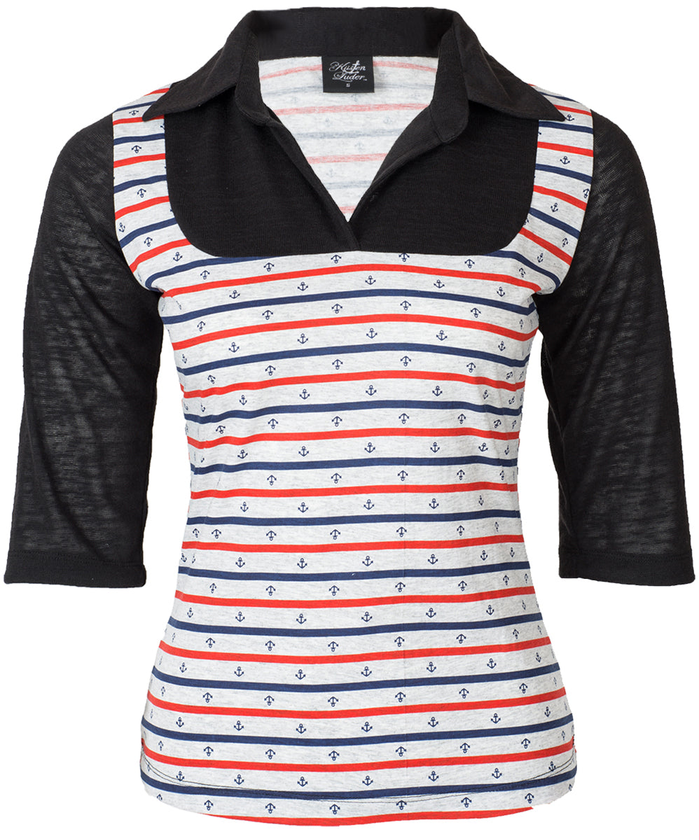 Kuestenluder_RANYA_50s_STRIPED_Anker_Anchor_3_4_Arm_SHIRT_OberteilchXZIpJJsjy5h