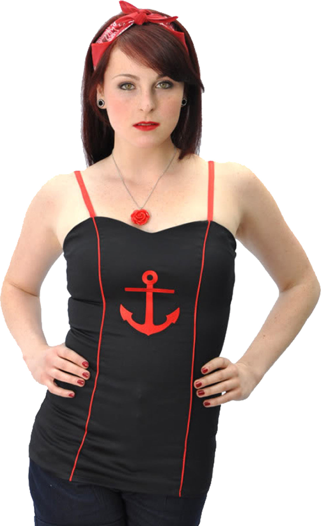Kuestenluder_RED_ANCHOR_Sailor_Pin_Up_Retro_Anker_TOP_killer_kirsche