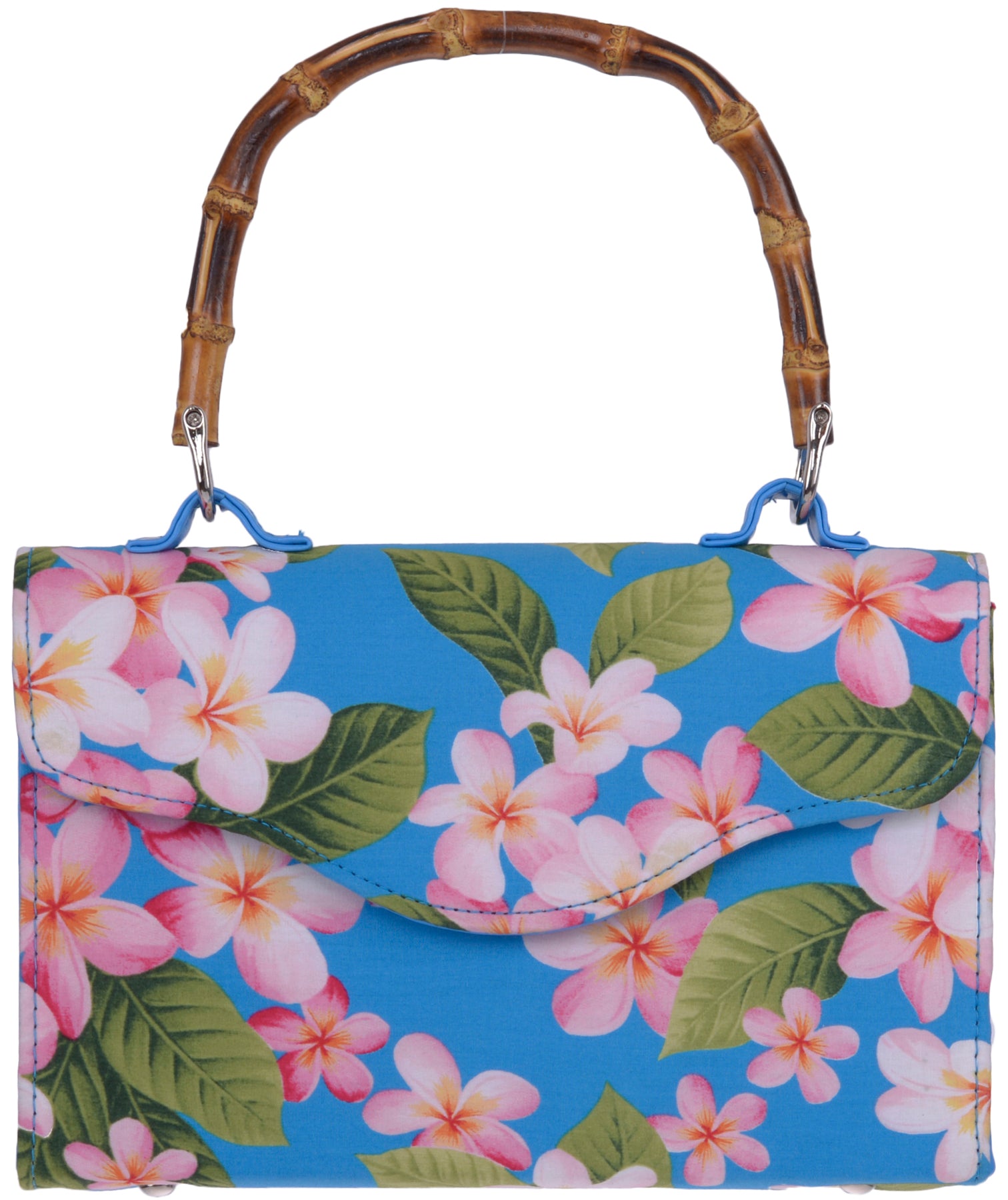Kuestenluder_RICKIE_Tropical_BAMBOO_Frangipani_Vintage_Pin_Up_Handtasche_killer_kirsche_blau