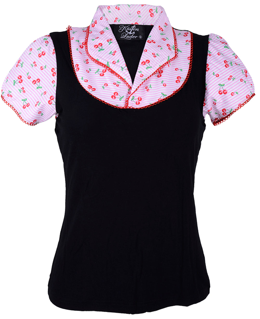Kuestenluder_ROSELLA_Striped_CHERRY_Kirschen_Pin_Up_SHIRT