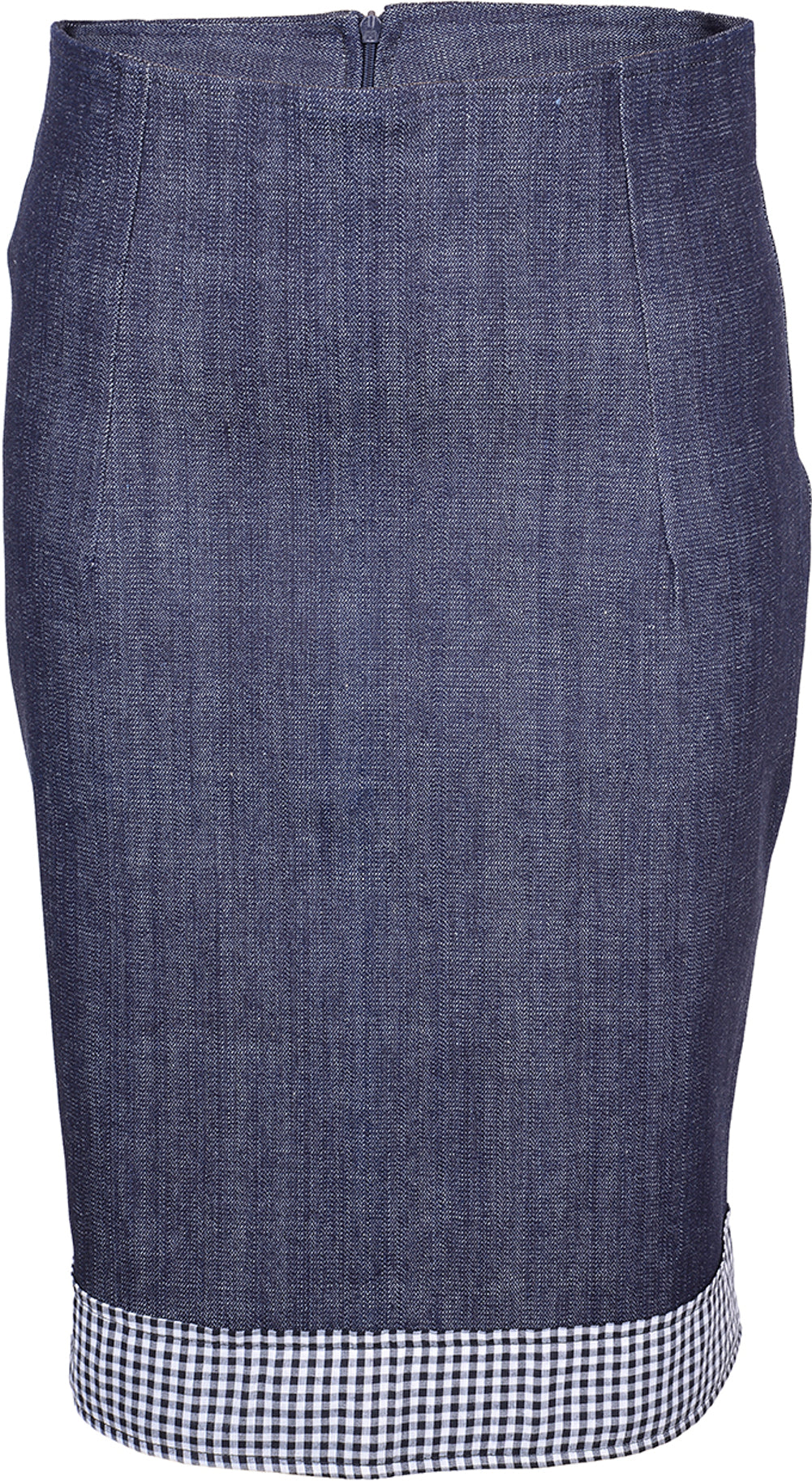 Kuestenluder_ROSI_Pencil_Skirt_GINGHAM_Jeansrock_-_Schwarz-WeissFvUyB88juP97p