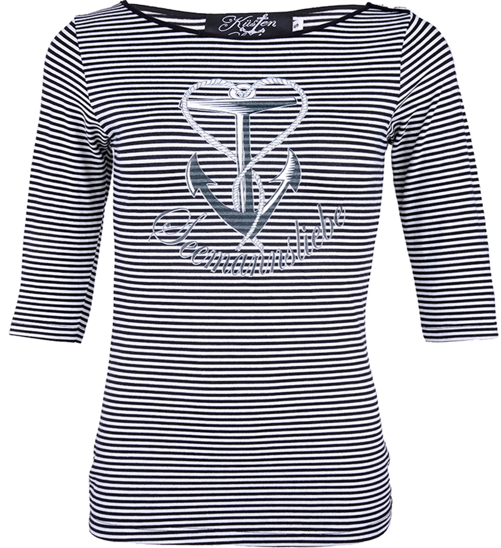 Kuestenluder_SEEMANNSLIEBE_Striped_Sailor_dreiviertel_Arm_SHIRT_-_Schwarz_killer_kirsche