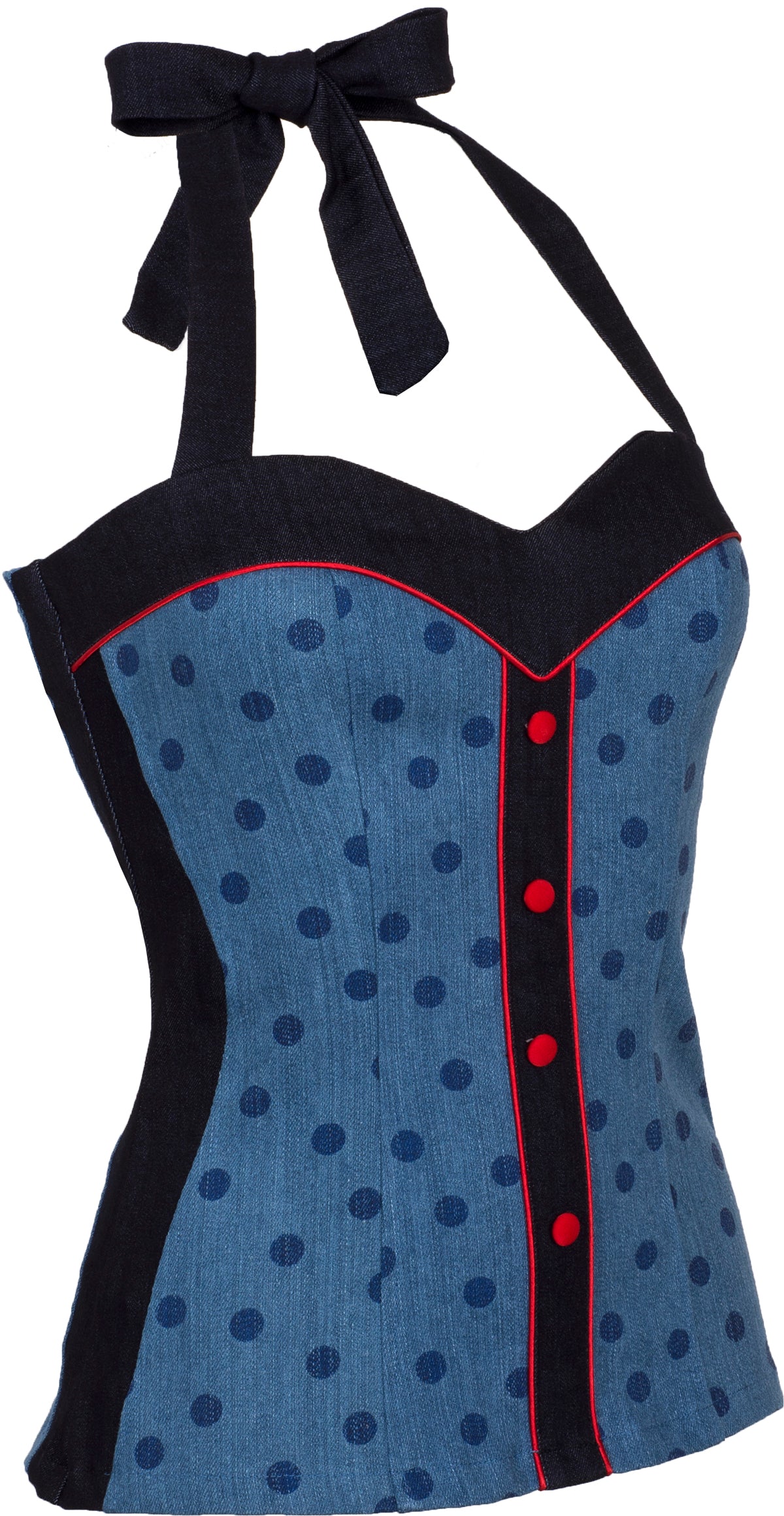 Kuestenluder_SIELVI_Vintage_PUNKTE_Denim_Dots_NECKHOLDER_TOP-3