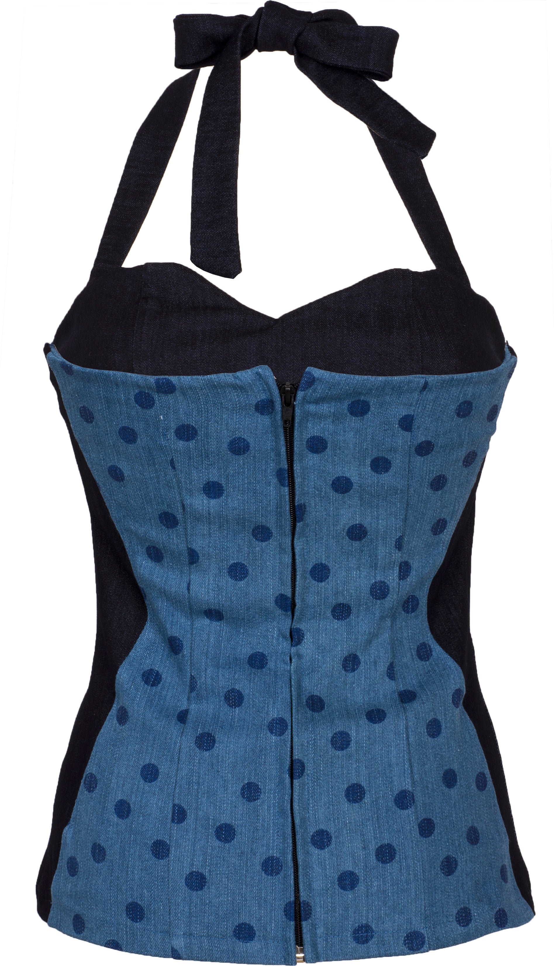Kuestenluder_SIELVI_Vintage_PUNKTE_Denim_Dots_NECKHOLDER_TOP-4