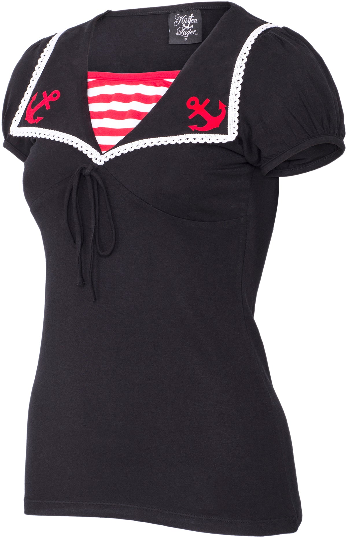 Kuestenluder_SINA_Sailor_Anchor_50s_Collar_Kurzarm_SHIRT_-_Schwarz-3