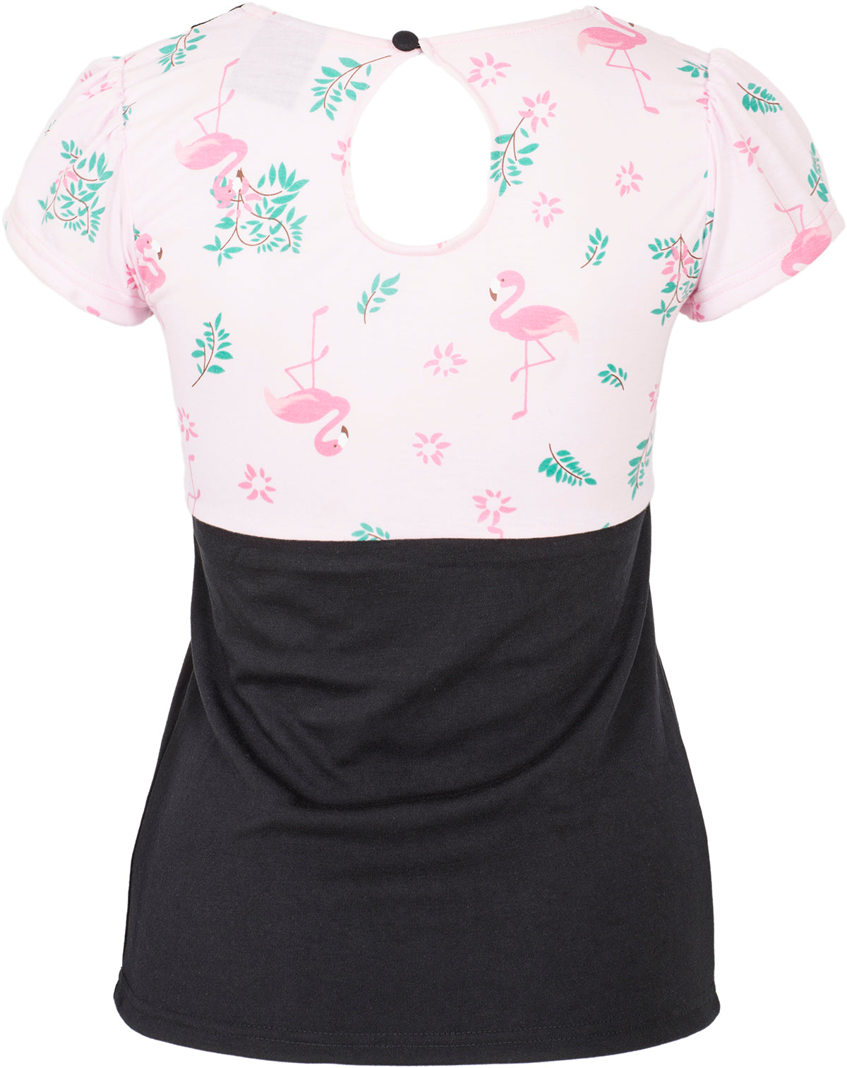 Kuestenluder_SINIJA_Vintage_Tropical_FLAMINGO_Flower_Kragen_Kurzarm_SHIRT-4
